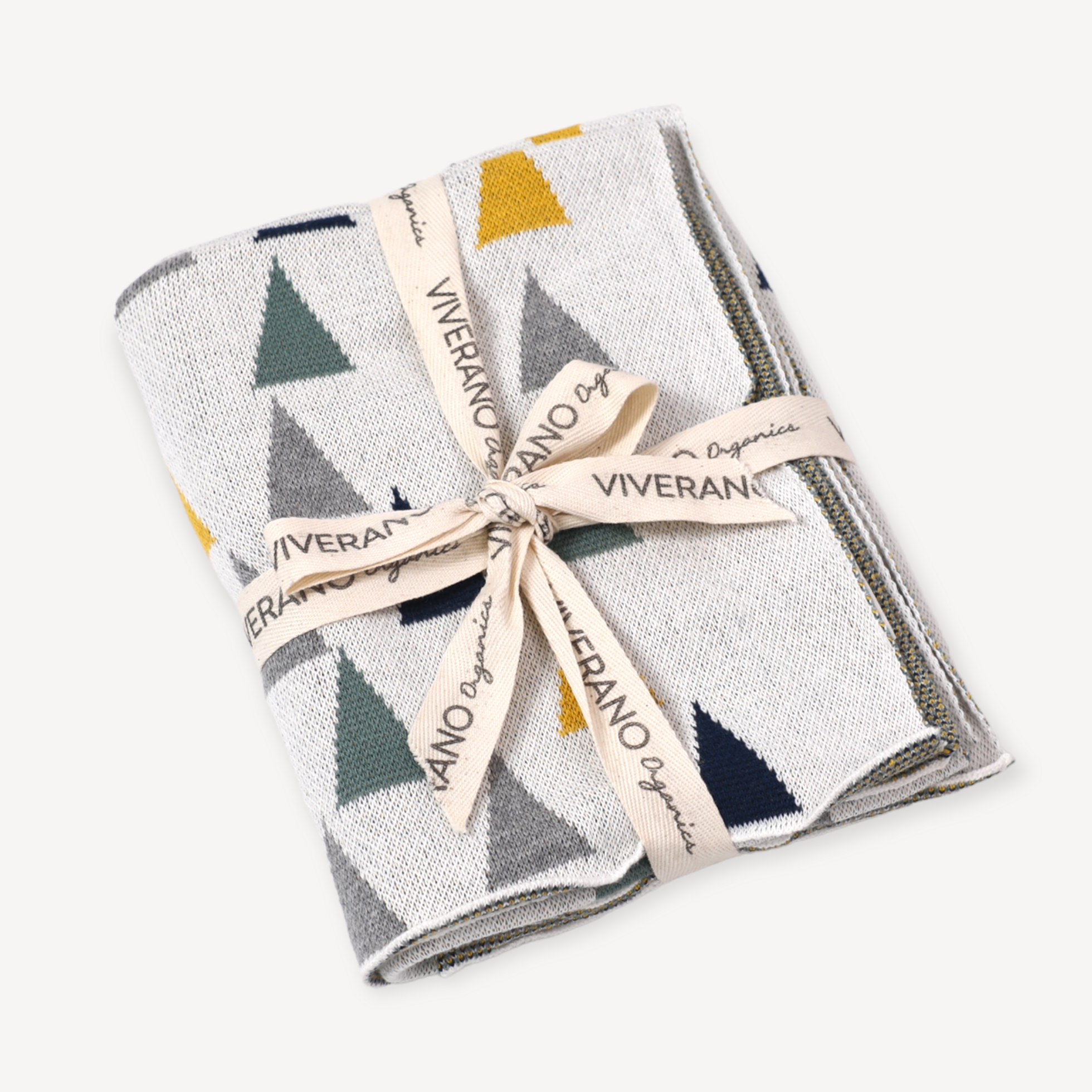 Triangles - Organic Cotton Jacquard Sweater Knit Baby Blanket