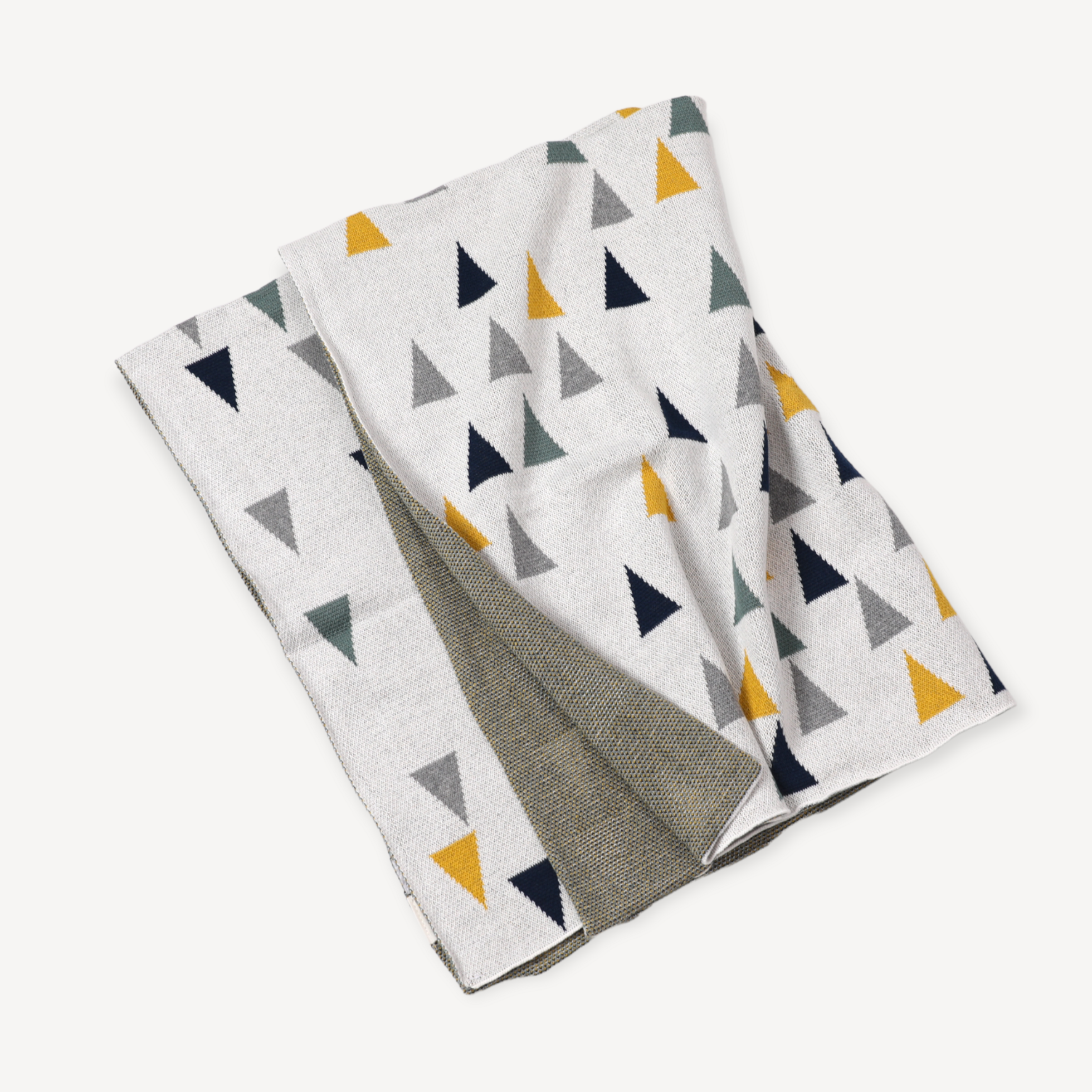 Triangles - Organic Cotton Jacquard Sweater Knit Baby Blanket