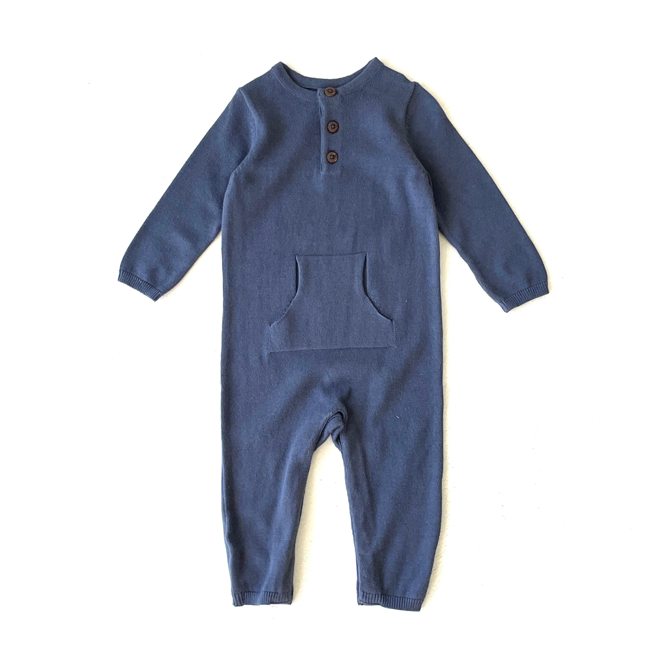 Milan Earthy Knit Kangaroo Pocket Jumpsuit (Organic Cotton) - 2 Colors