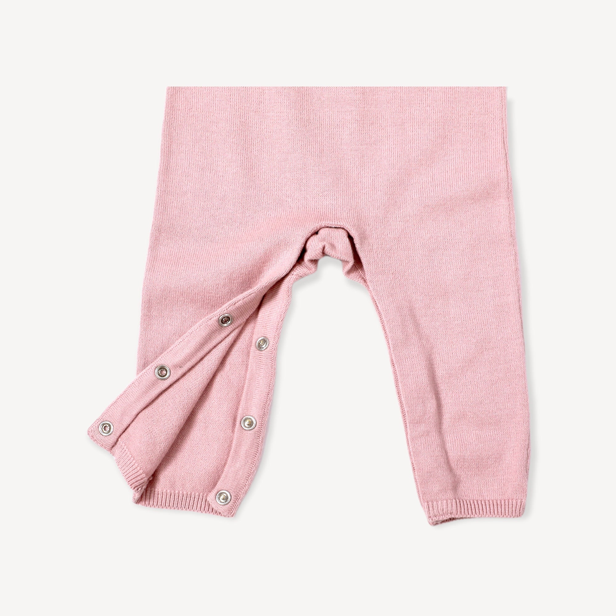 Milan Earthy Sweater Knit Ruffle Baby Jumpsuit (Organic Cotton) -Mauve Pink