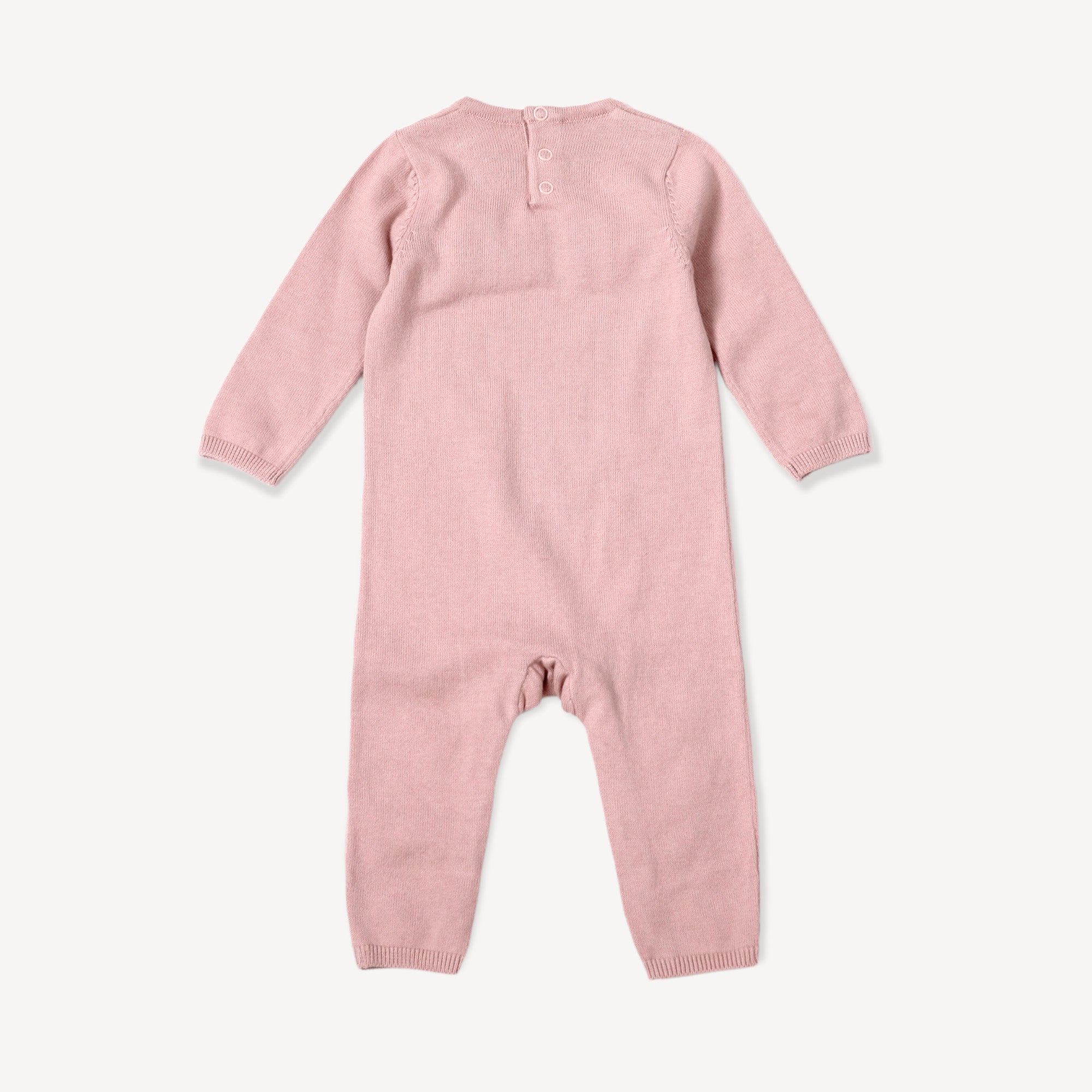 Milan Earthy Sweater Knit Ruffle Baby Jumpsuit (Organic Cotton) -Mauve Pink