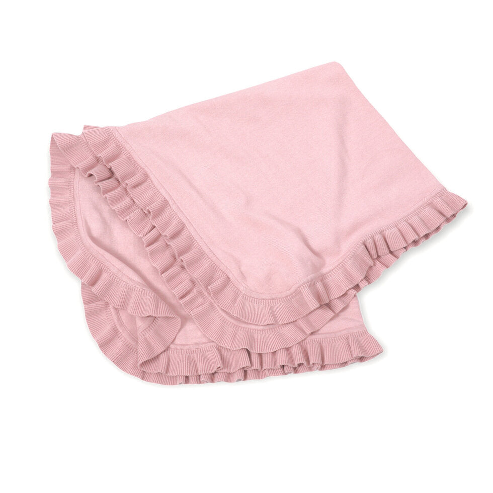 Milan Earthy Knit Classic Baby Ruffle Blanket (Organic Cotton)