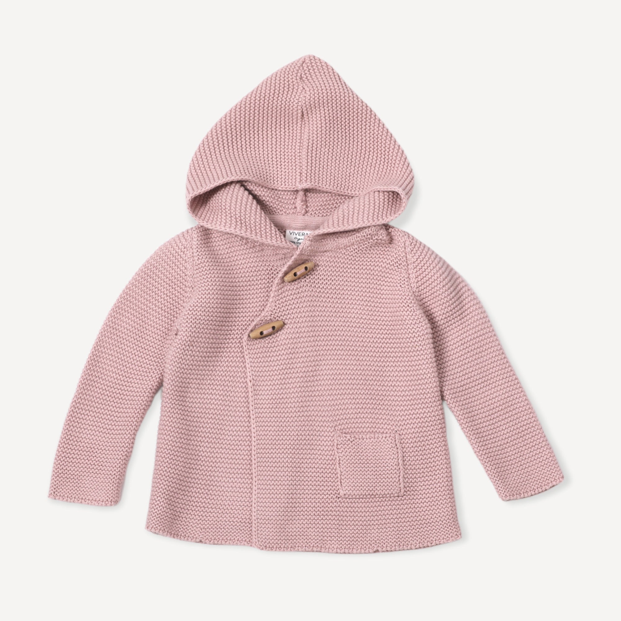 Milan Earthy Hooded Button Sweater Knit Baby Jacket (Organic Cotton) - 2 Colors