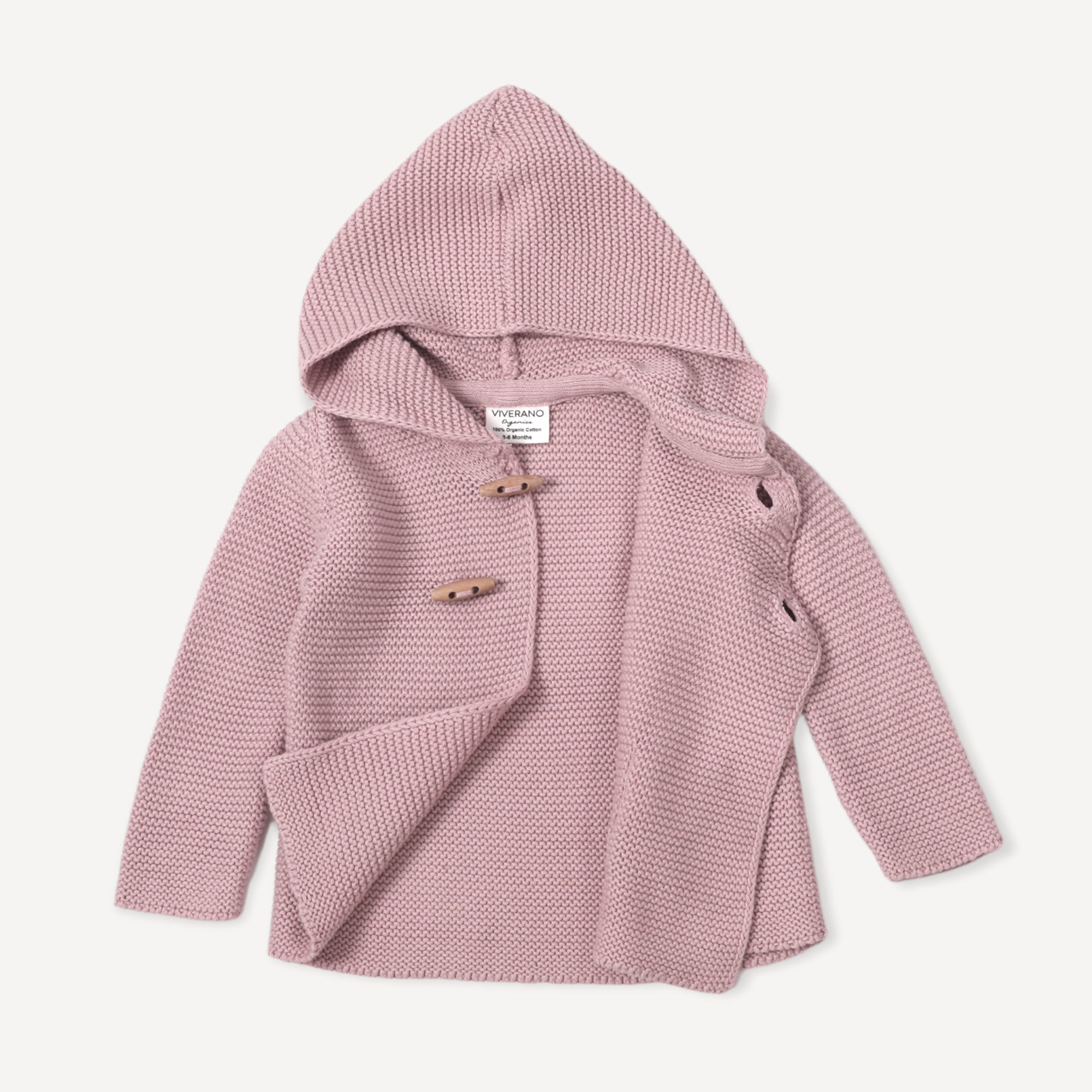 Milan Earthy Hooded Button Sweater Knit Baby Jacket (Organic Cotton) - 2 Colors