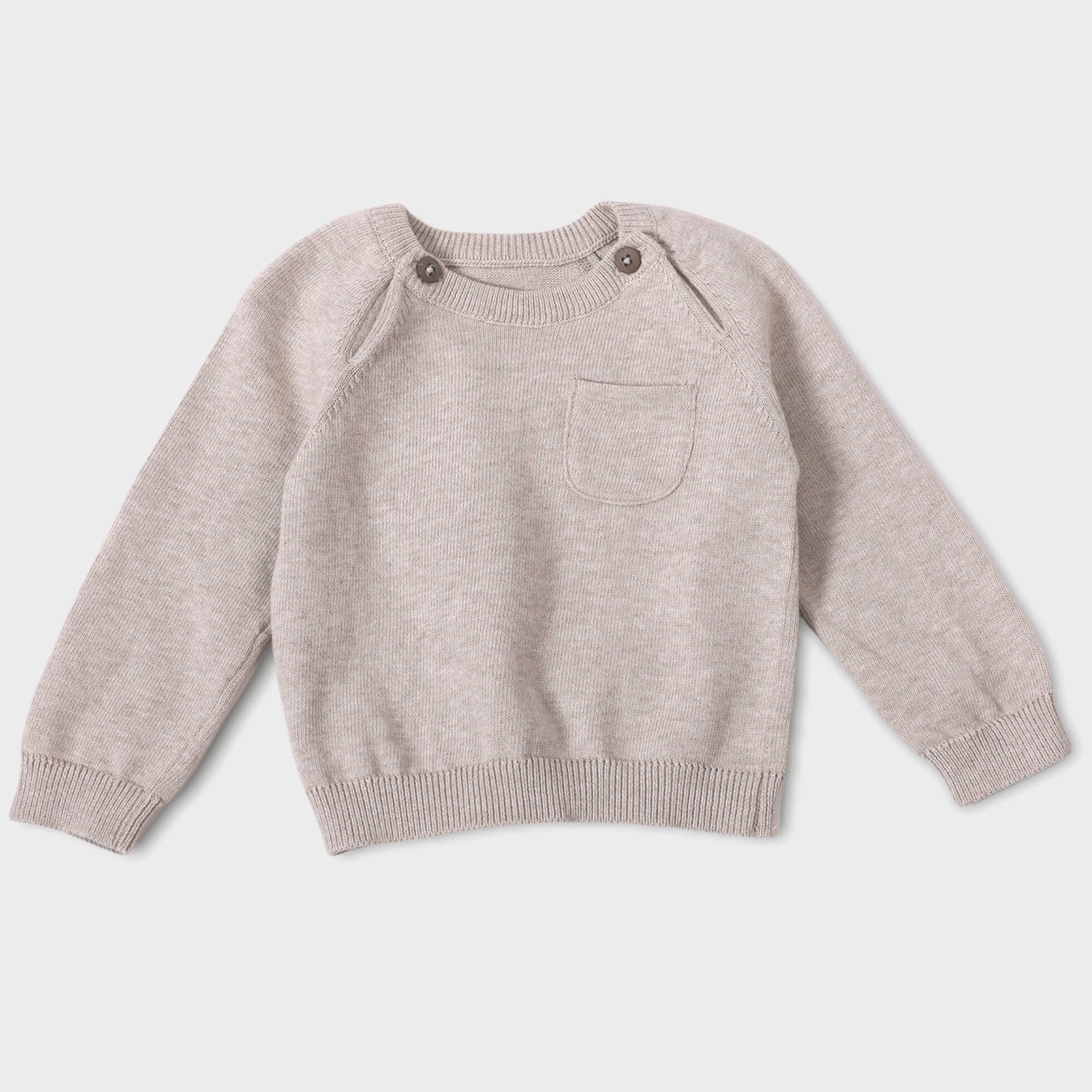 Milan Earthy Sweater Knit Baby Raglan Pullover (Organic Cotton)
