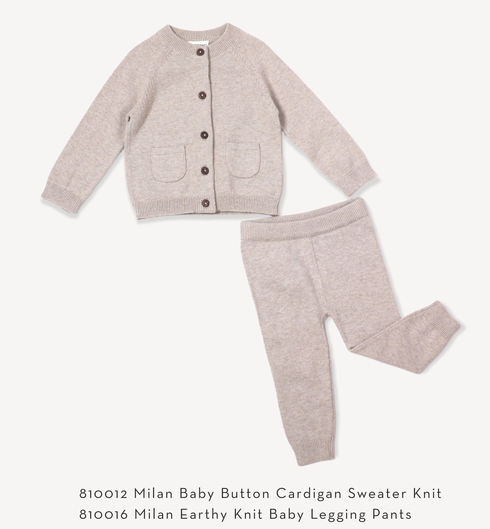 Milan Earthy Baby Button Cardigan Sweater Knit (Organic Cotton) - 3 Colors