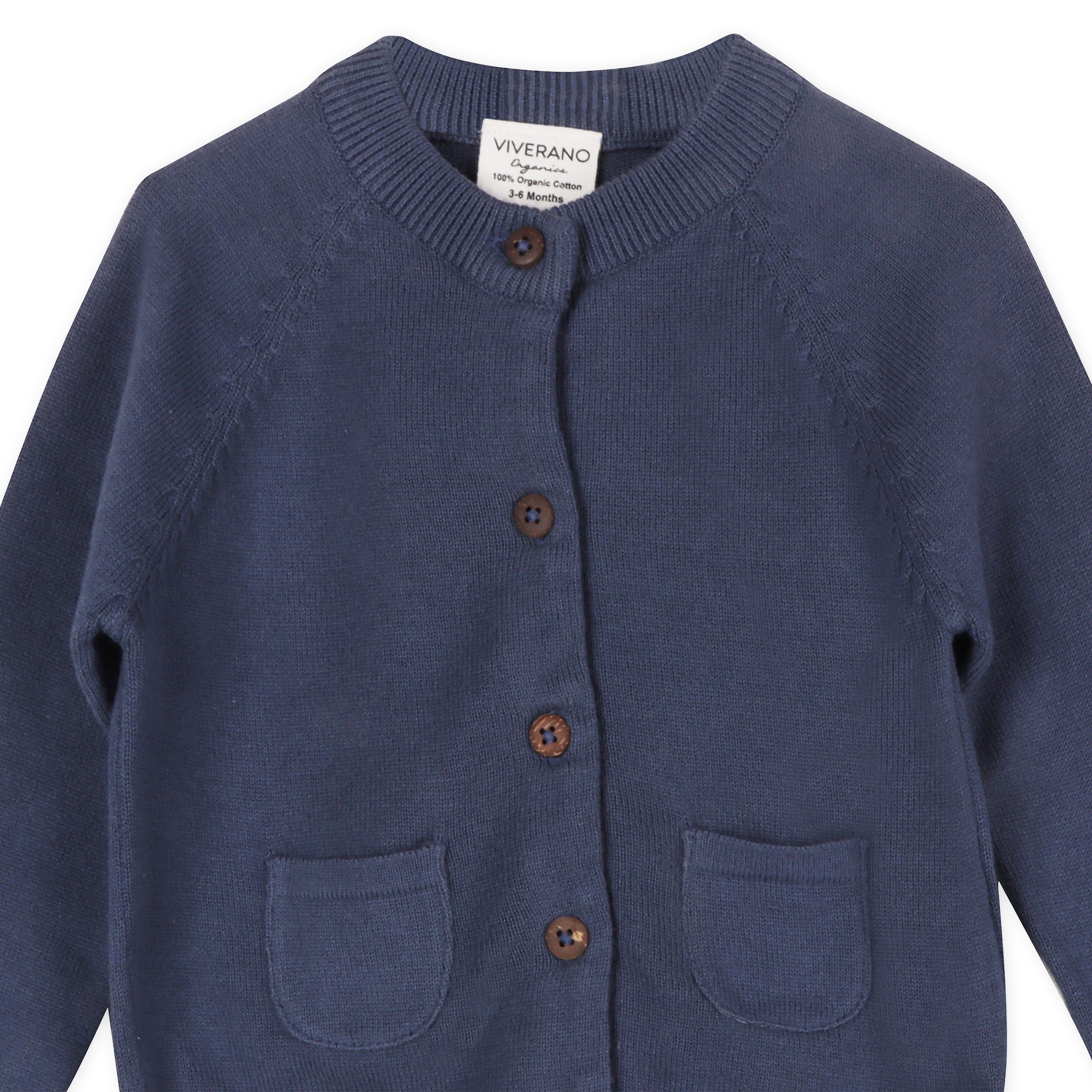 Milan Earthy Baby Button Cardigan Sweater Knit (Organic Cotton) - 3 Colors