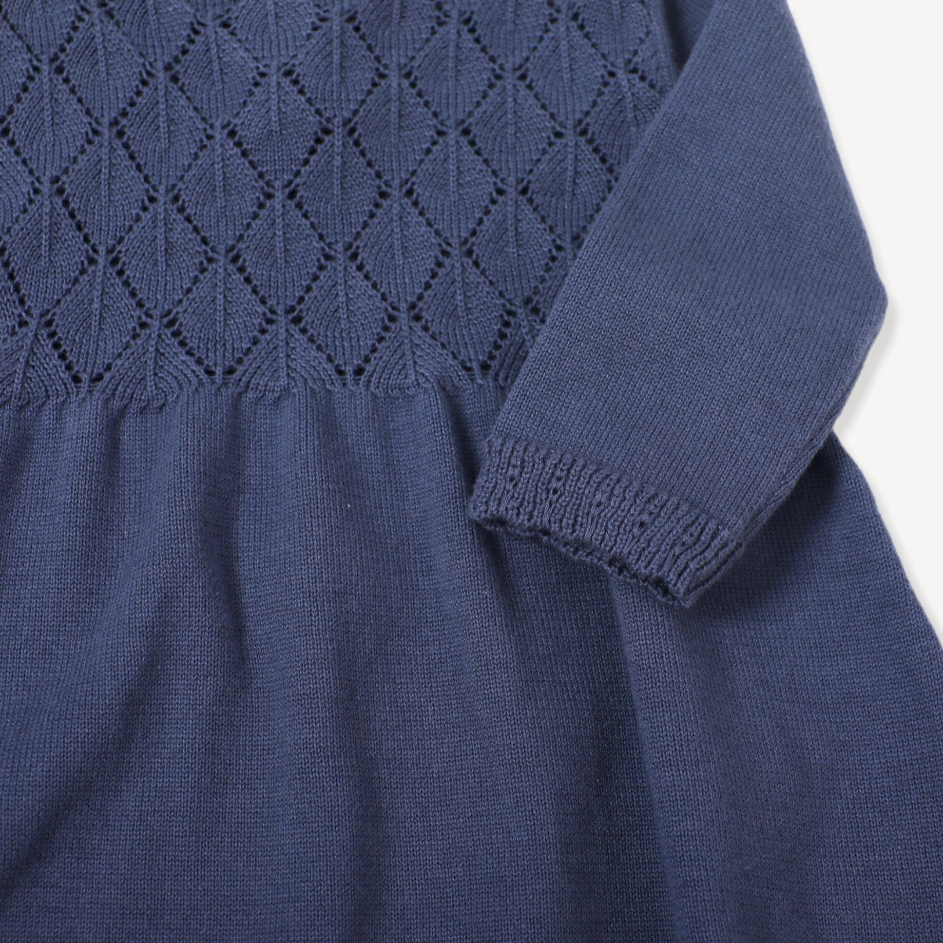 Milan Earthy Baby Pointelle Sweater Knit Dress (Organic Cotton) - 2 Colors