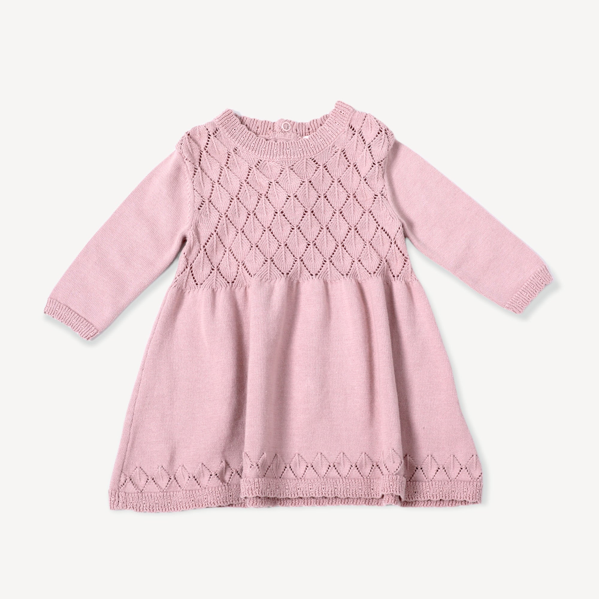 Milan Earthy Baby Pointelle Sweater Knit Dress (Organic Cotton) - 2 Colors
