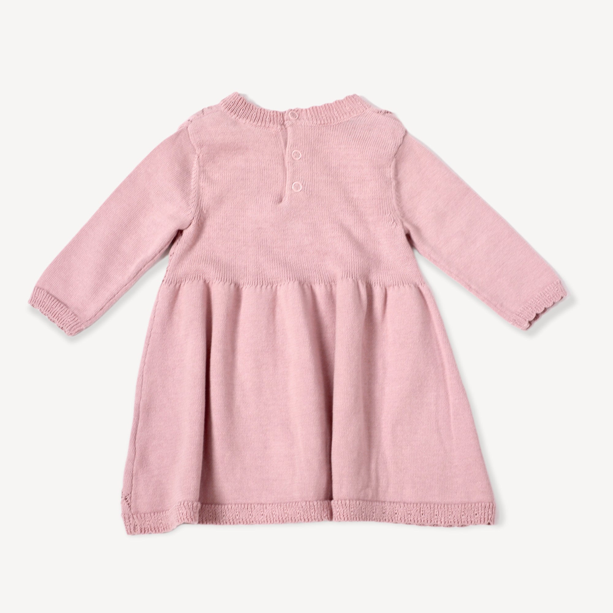 Milan Earthy Baby Pointelle Sweater Knit Dress (Organic Cotton) - 2 Colors