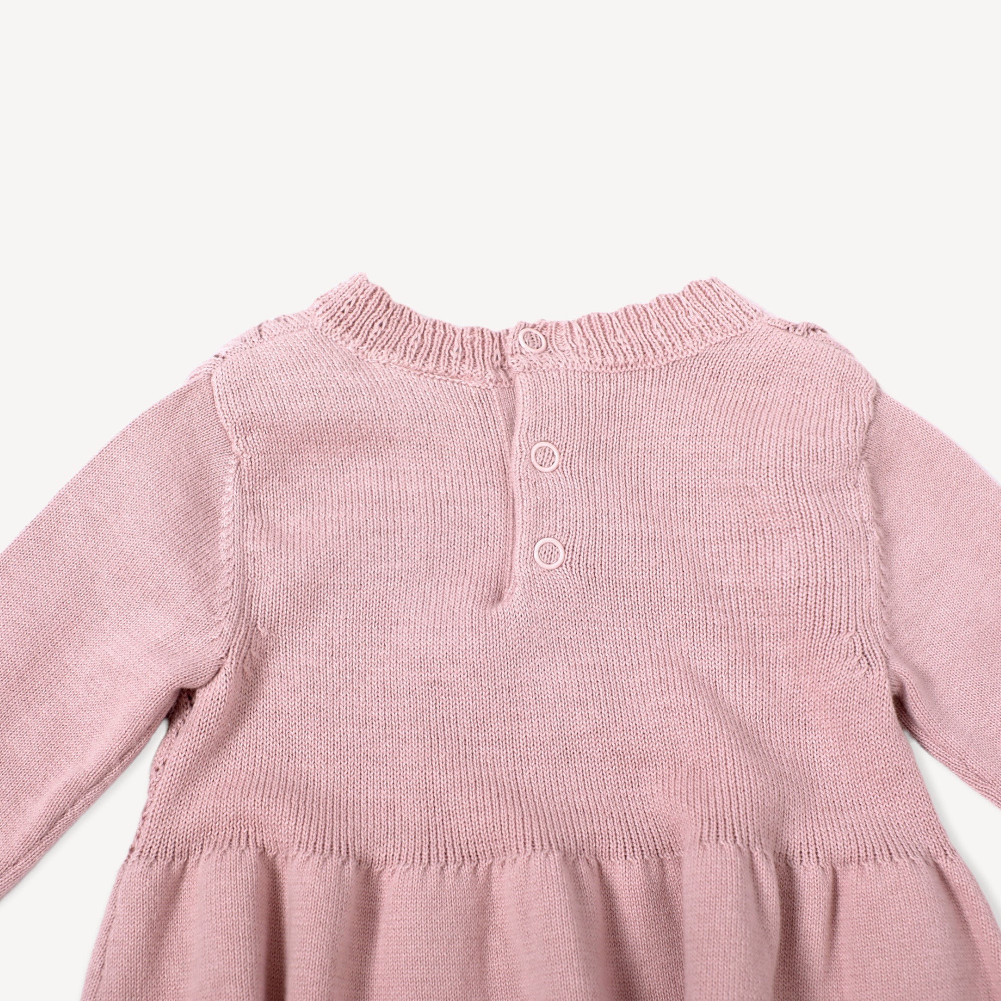 Milan Earthy Baby Pointelle Sweater Knit Dress (Organic Cotton) - 2 Colors
