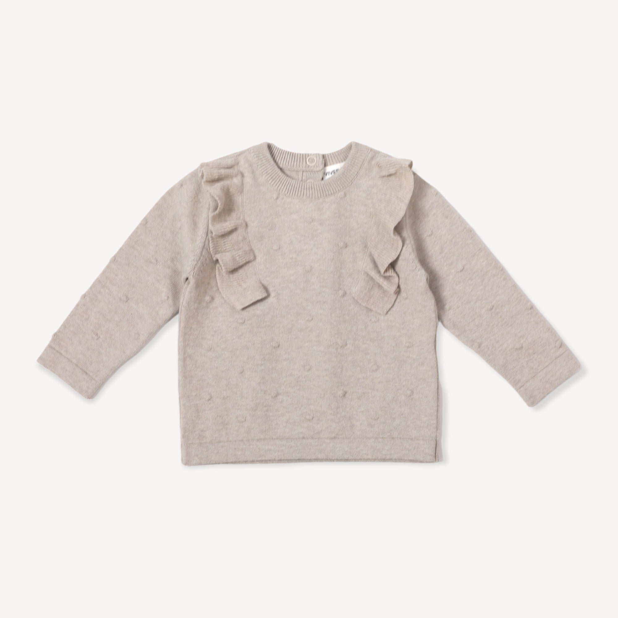 Milan Earthy Ruffle Bobble Baby Pullover Top (Organic Cotton) - 2 Colors