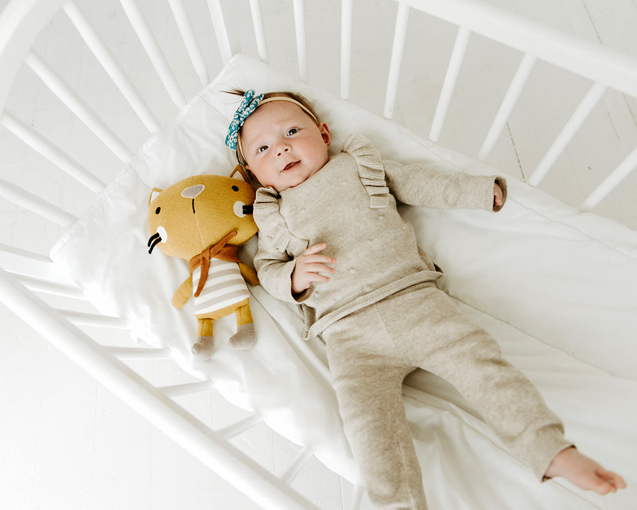 Milan Earthy Ruffle Bobble Baby Pullover Top (Organic Cotton) - 2 Colors