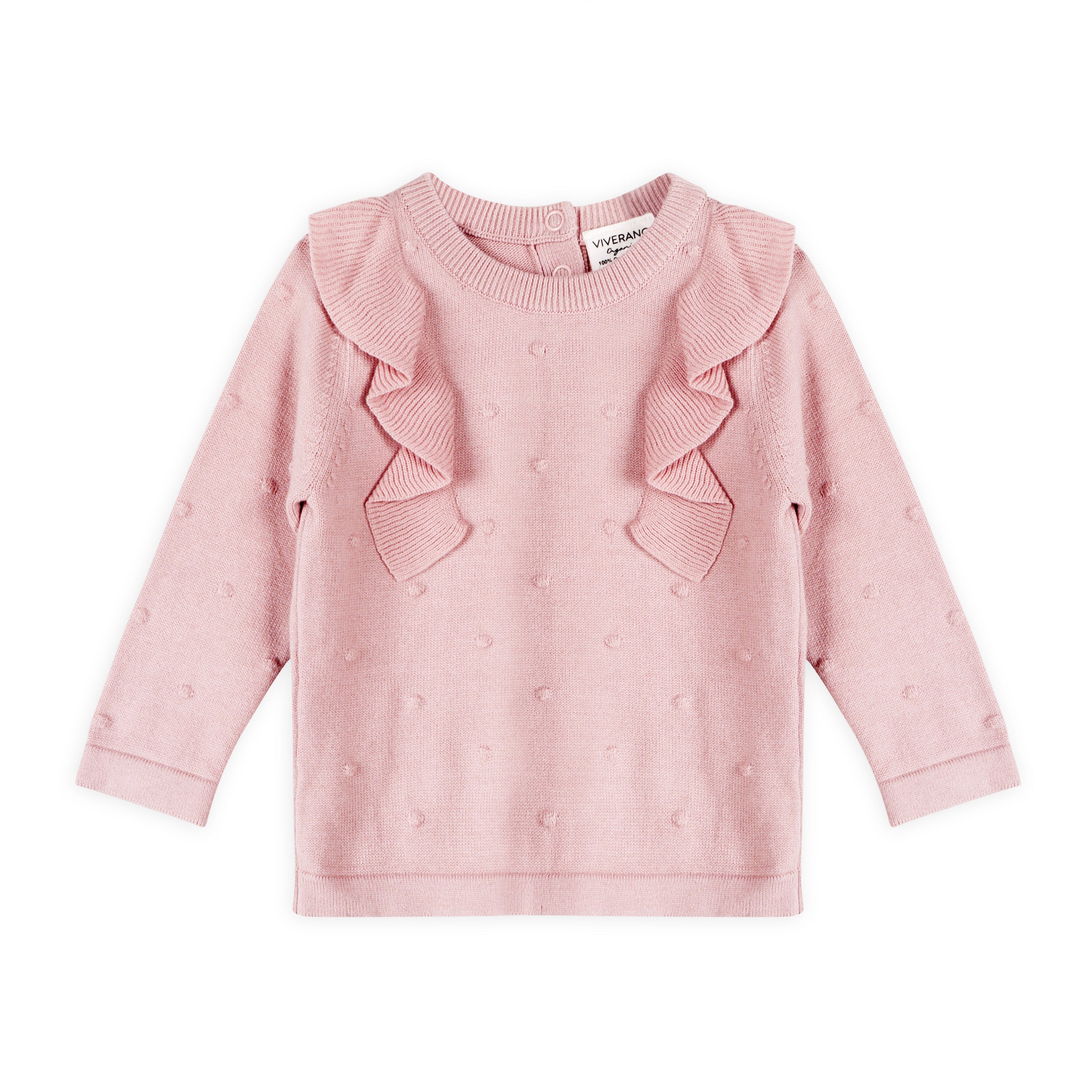 Milan Earthy Ruffle Bobble Baby Pullover Top (Organic Cotton) - 2 Colors