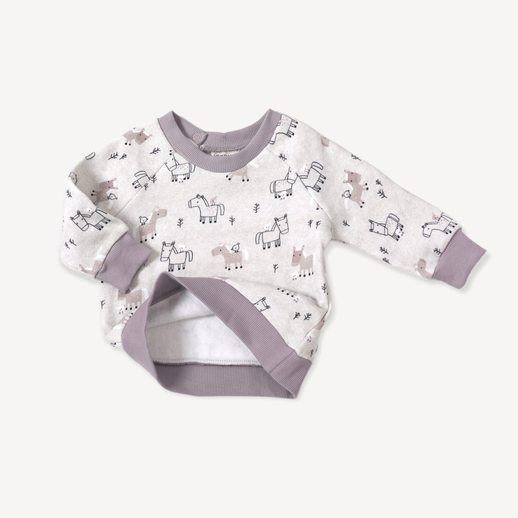 Horse & Bird Fleece Baby Sweatshirt & Jogger Set (Organic)