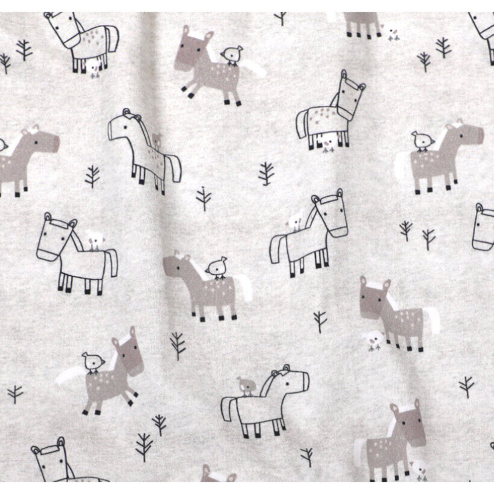 Horse & Bird Ruffle Baby Jumpsuit (Organic Cotton)