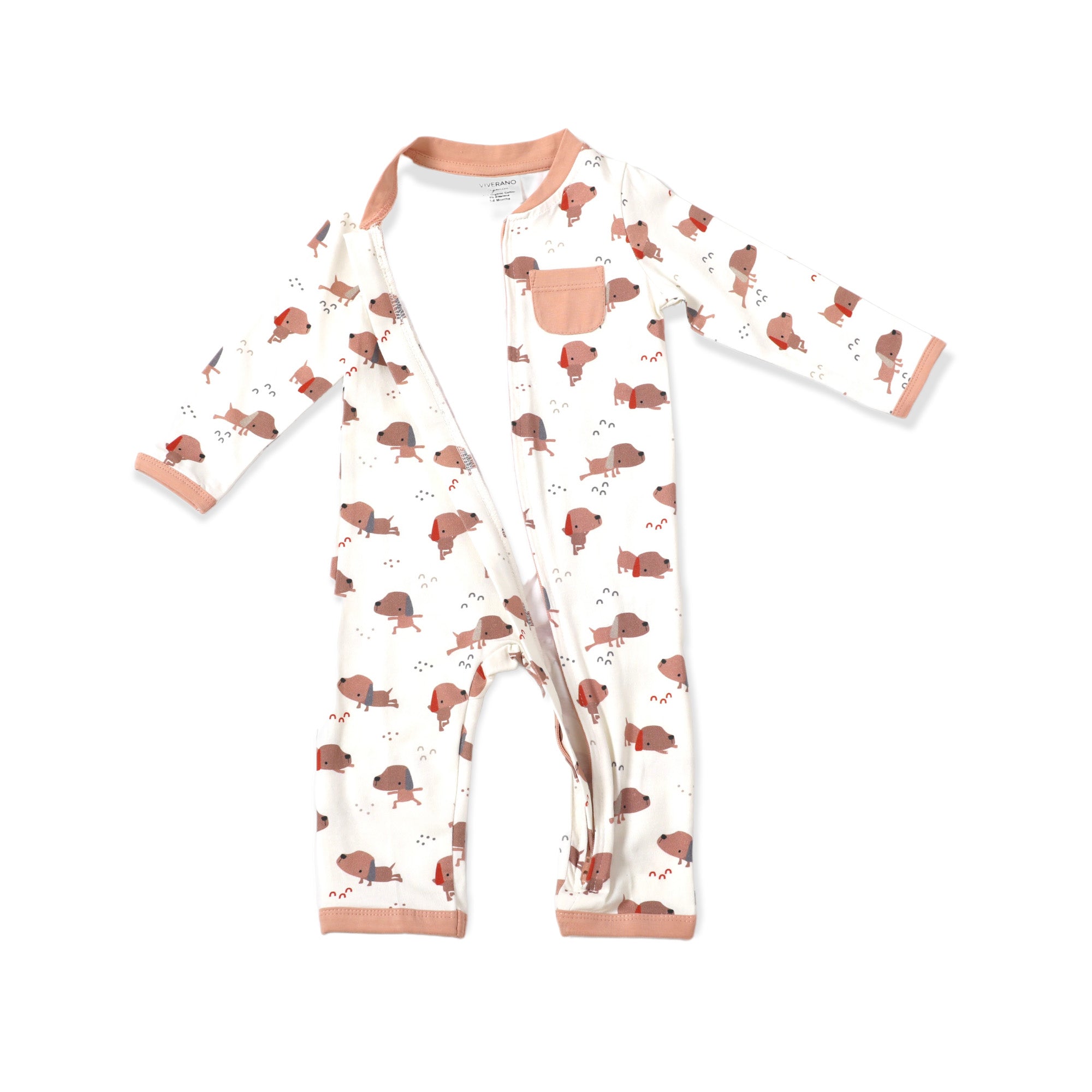 Yoga Dog Pocket & Zipper Baby Jumpsuit (Organic Cotton)
