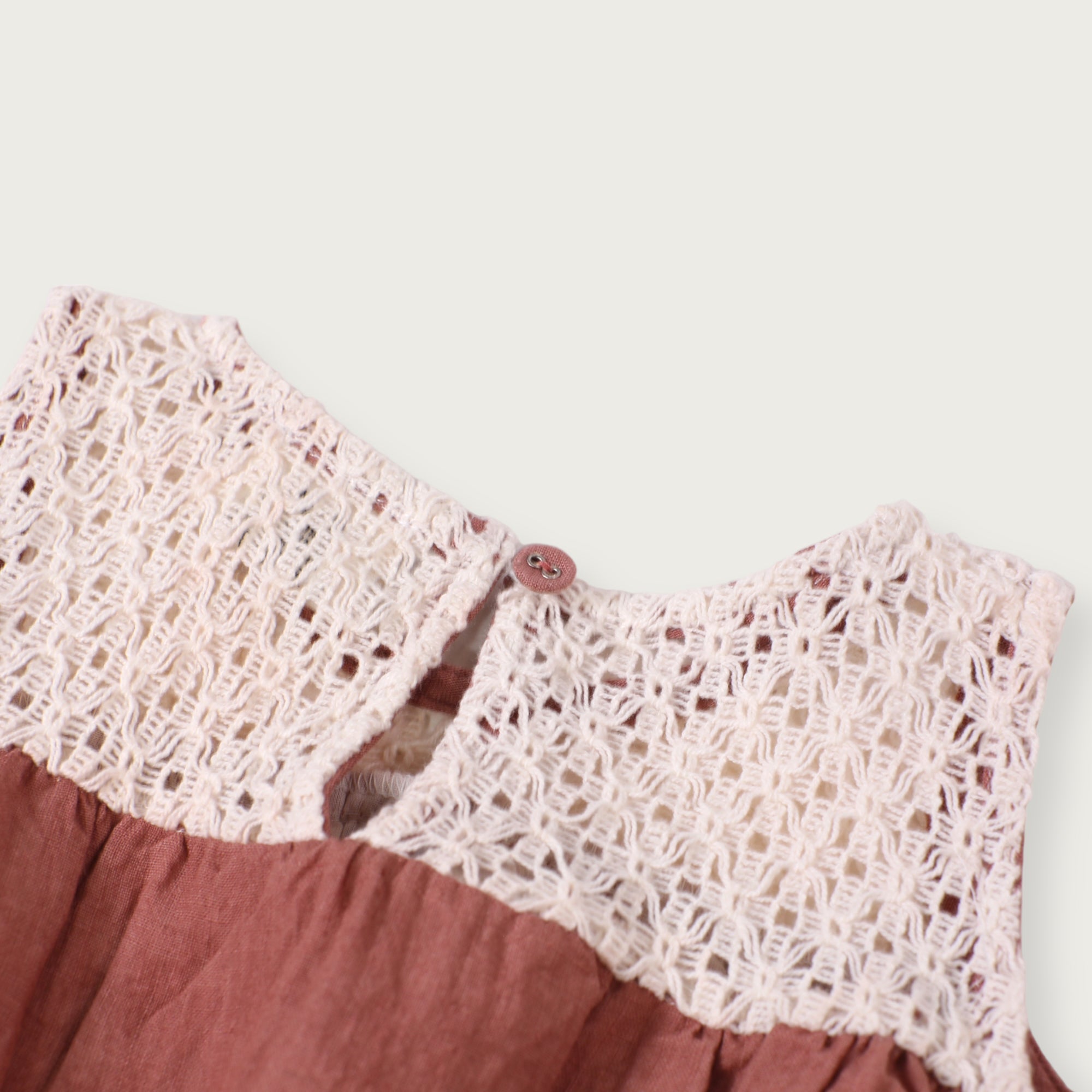 Mirabelle Linen Crochet Baby Dress + Bloomer (Natural Linen)