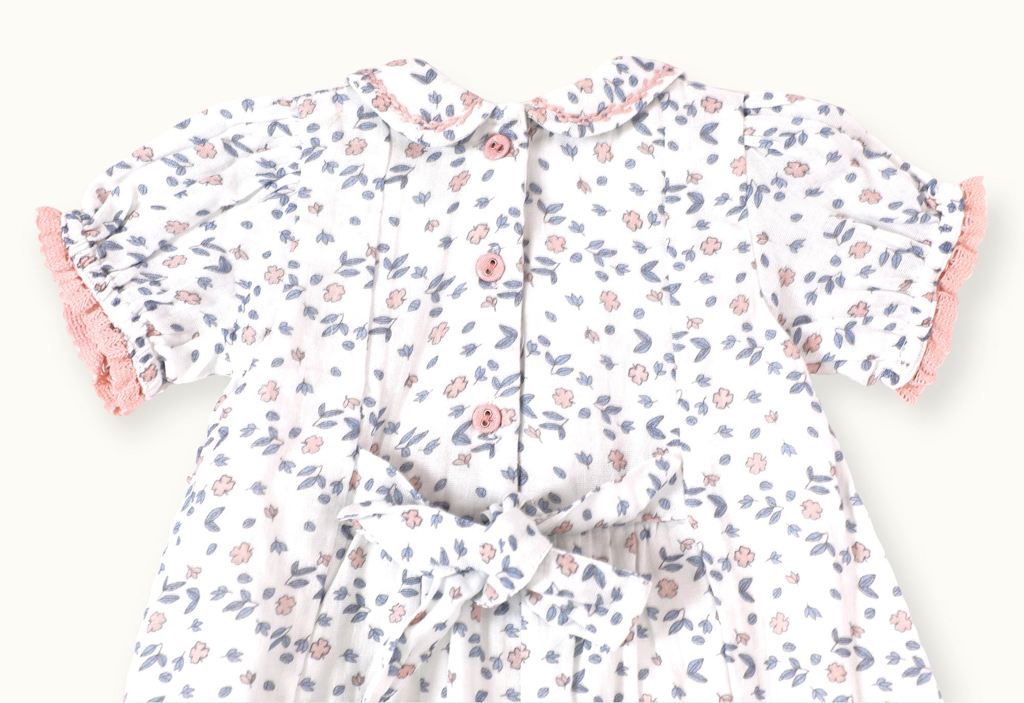 Charlotte Floral Hand-Smocked Baby Dress + Bloomer (Organic Muslin)