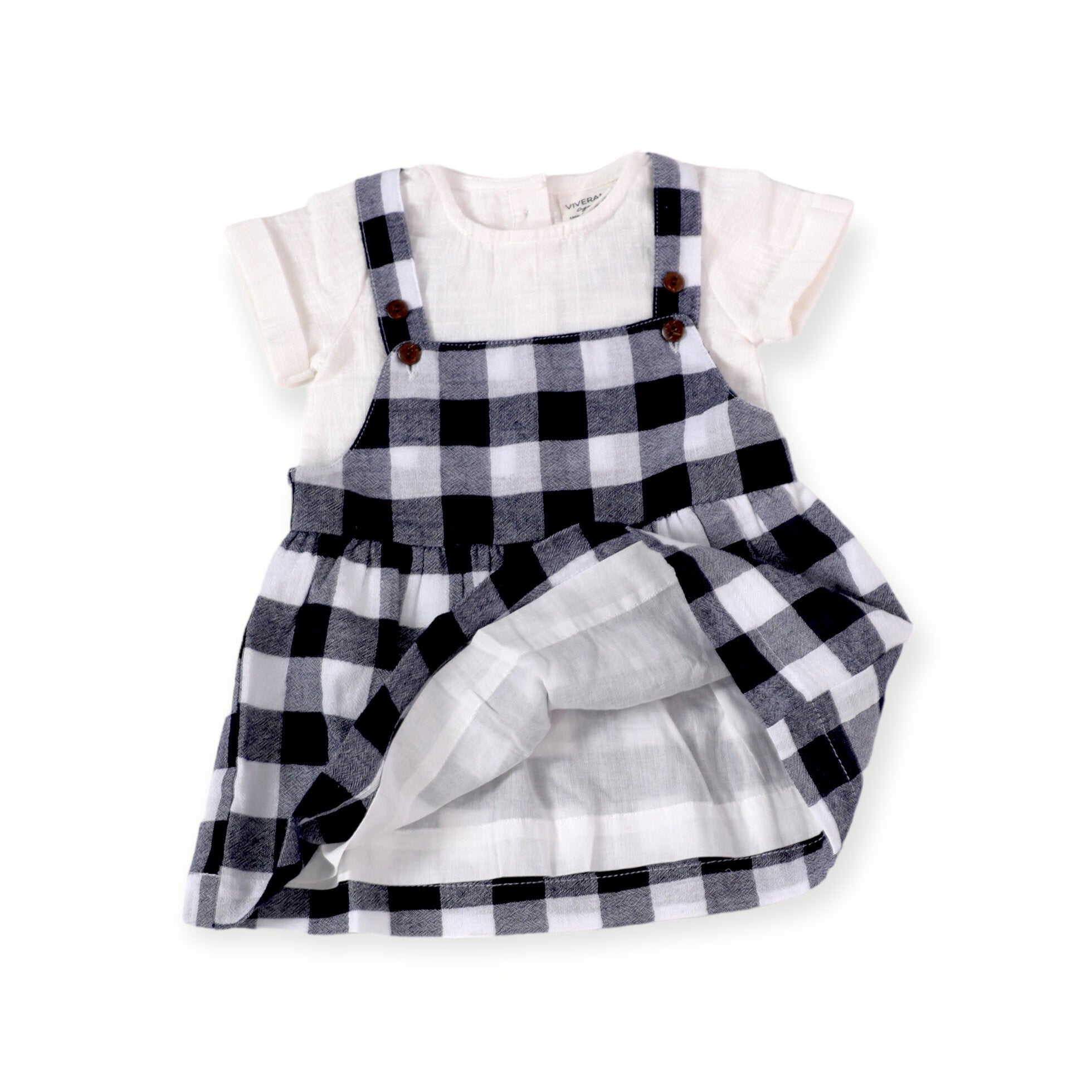 Maria Navy Checker Gingham Dress + Shirt Set (Organic Cotton)