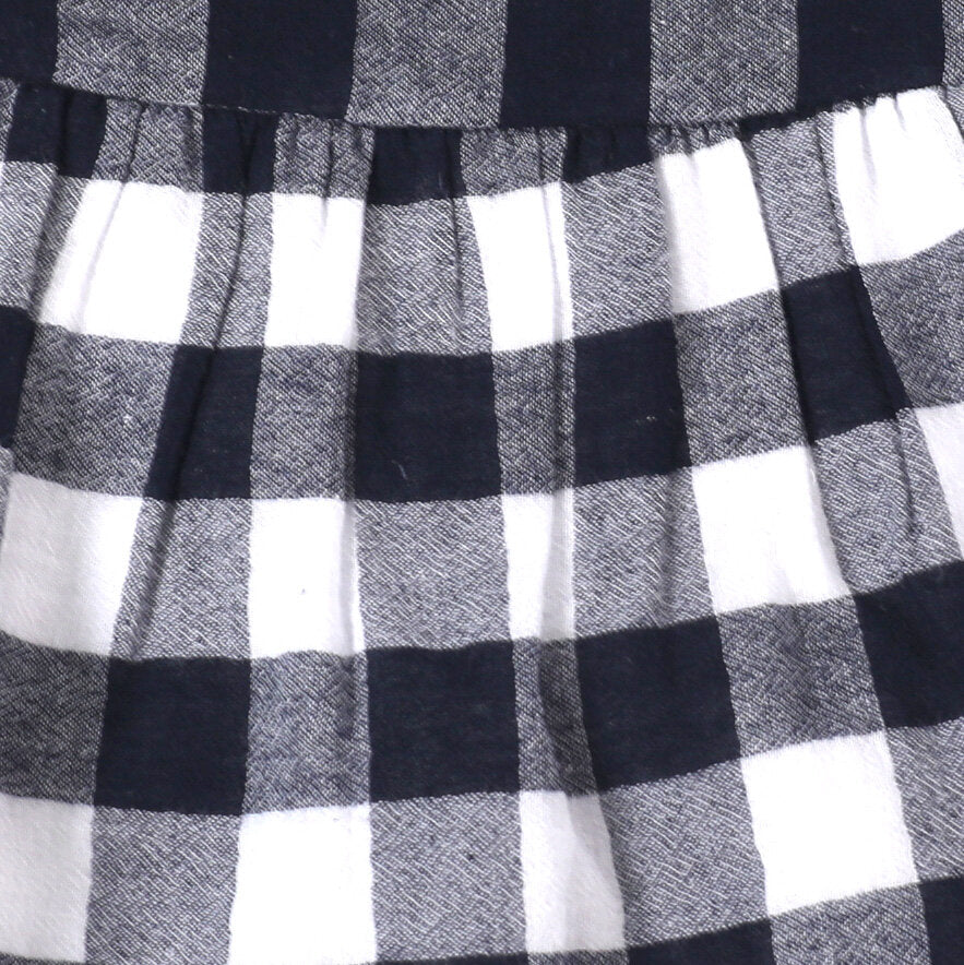 Maria Navy Checker Gingham Dress + Shirt Set (Organic Cotton)