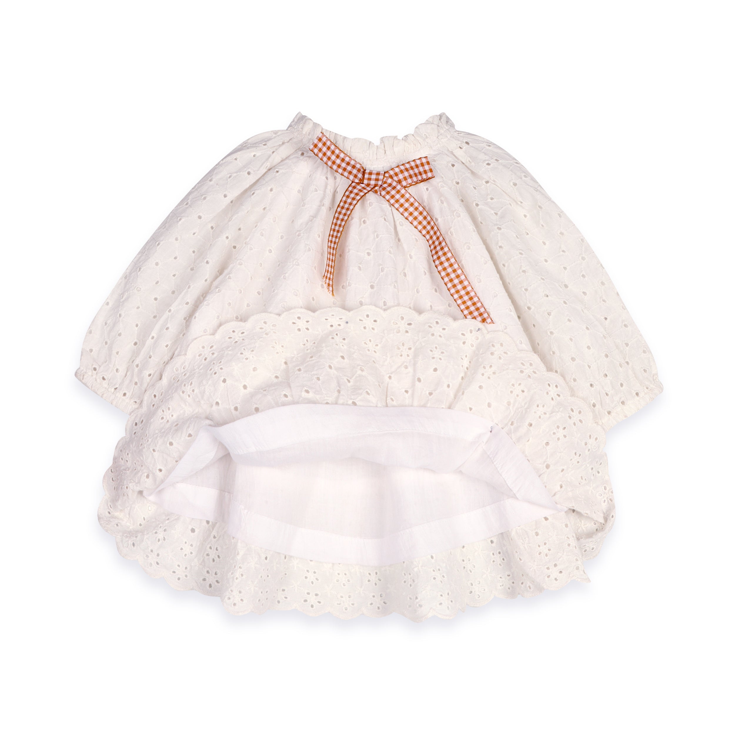 Solene Schiffli Lace Baby Dress & Bloomer Set (Organic Cotton)