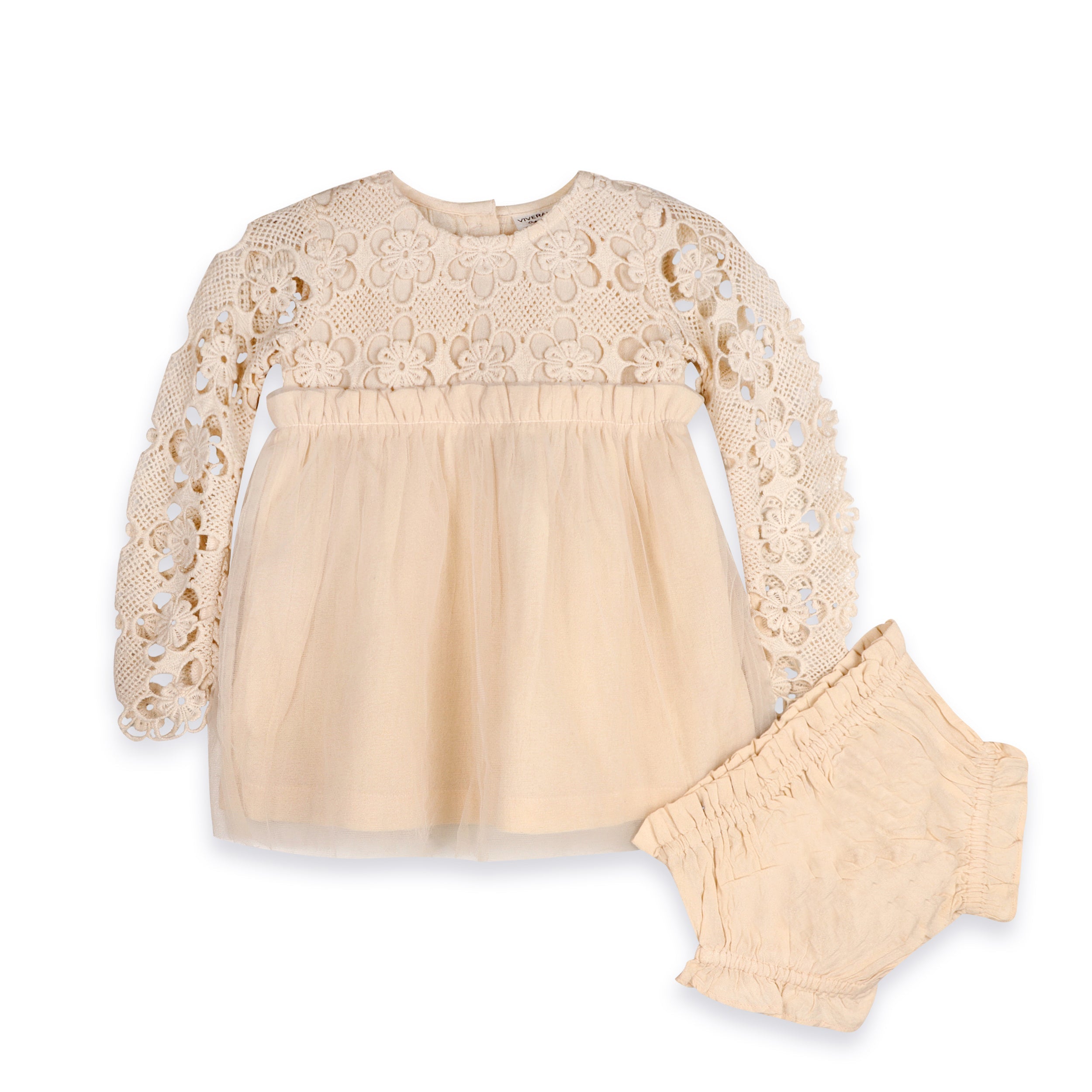 Calla Crochet  Lace  Baby Tutu Dress  & Bloomer (Organic Cotton)