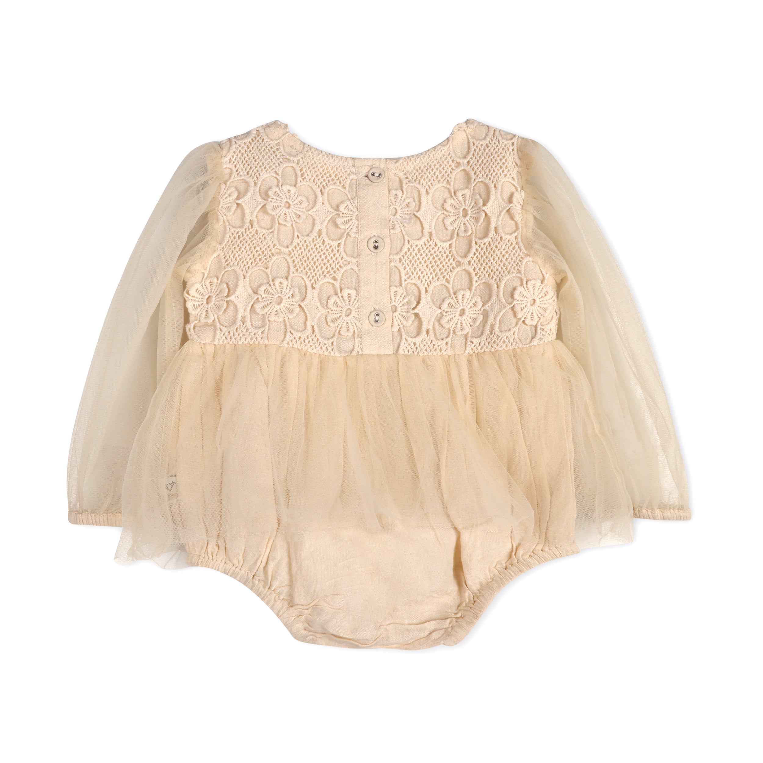Thalia Crochet Lace Baby Tutu Romper & Headband (Organic Cotton)