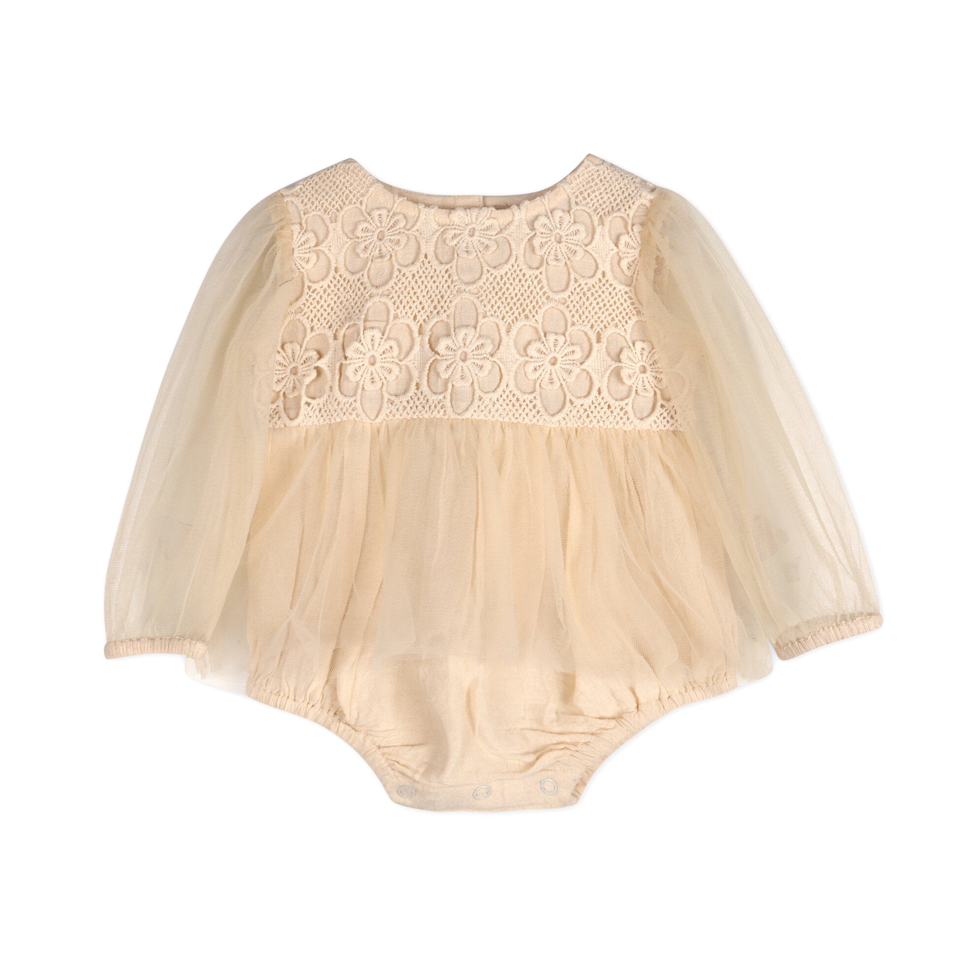 Thalia Crochet Lace Baby Tutu Romper & Headband (Organic Cotton)