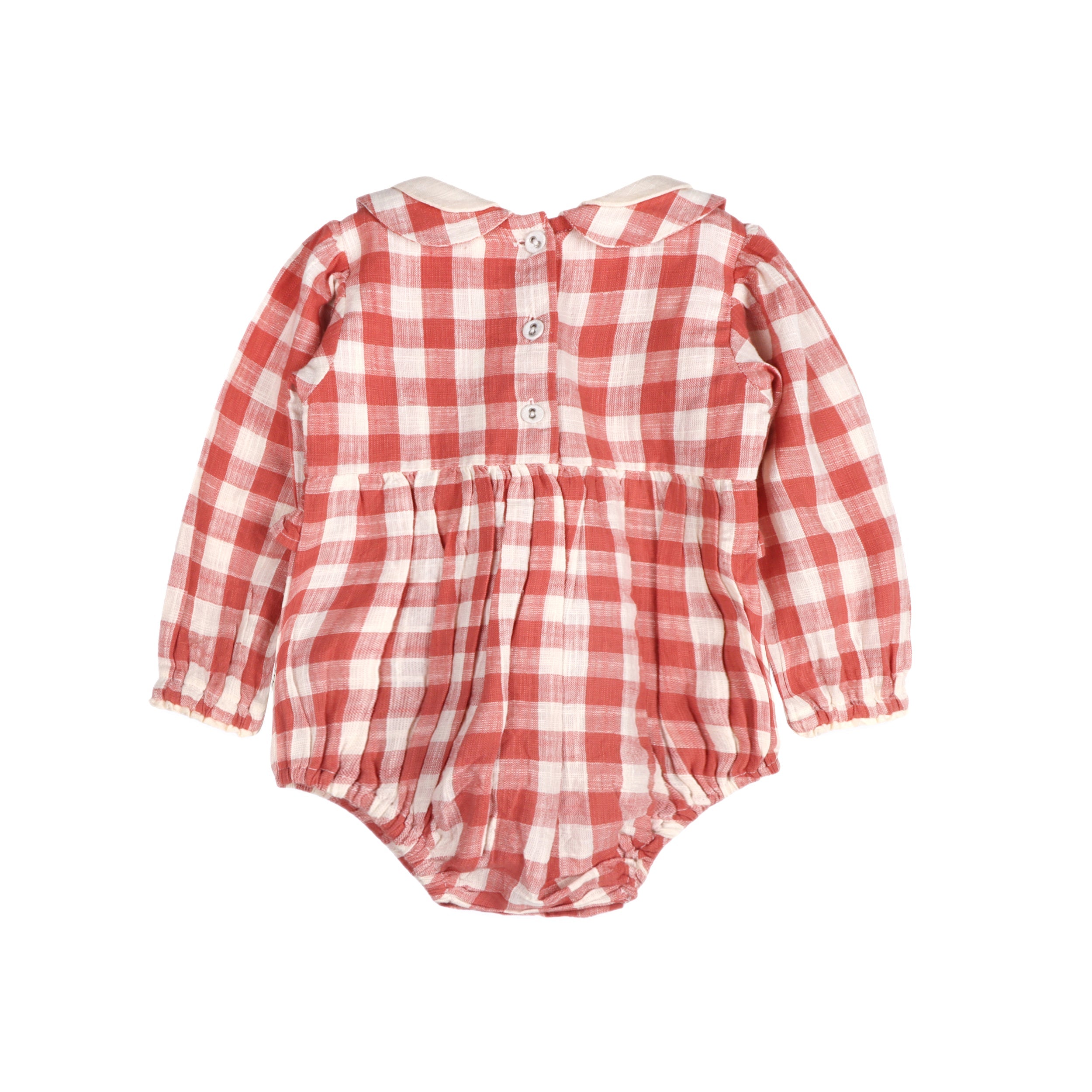 Aubrette Gingham Baby Romper & Headband (Organic Cotton)