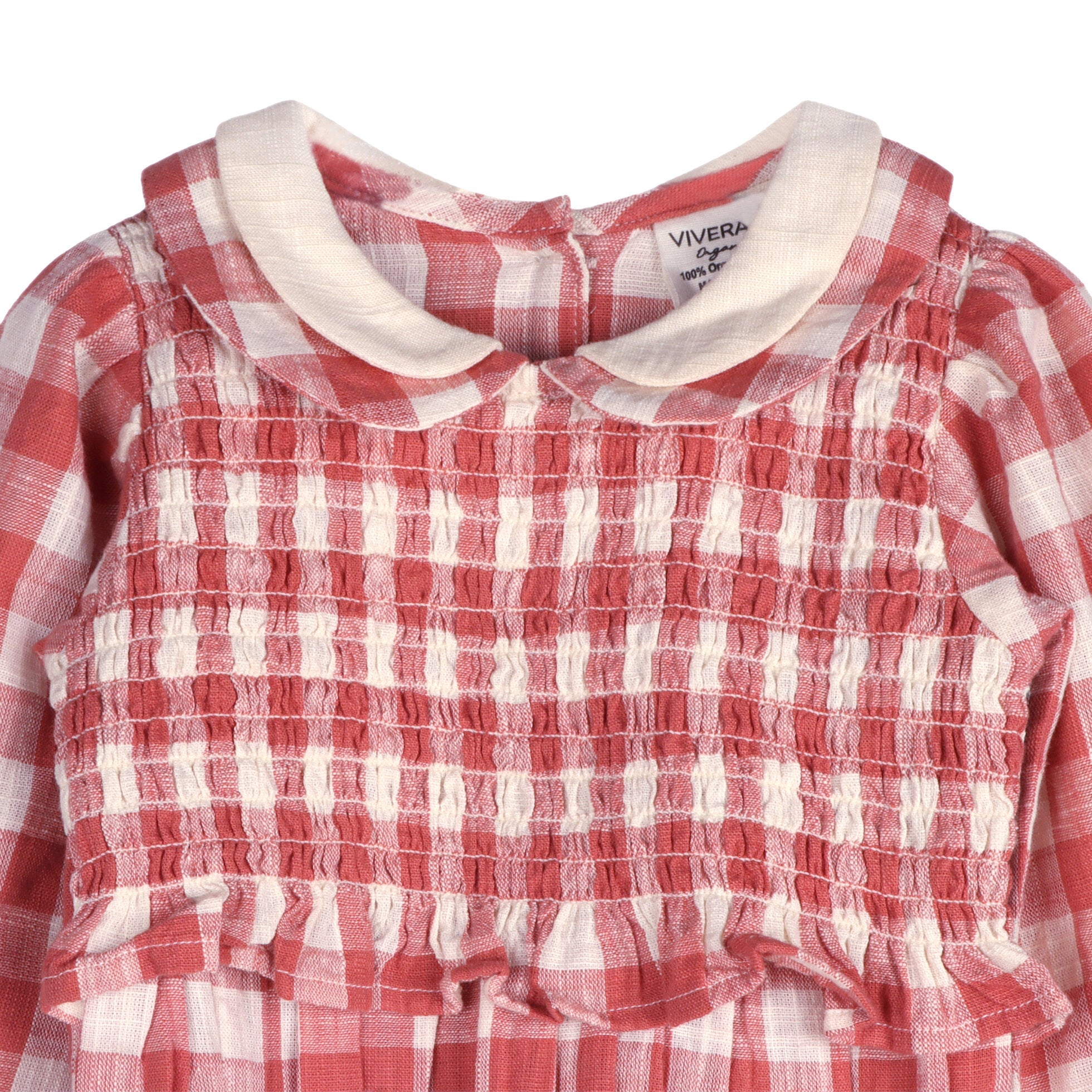 Aubrette Gingham Baby Romper & Headband (Organic Cotton)