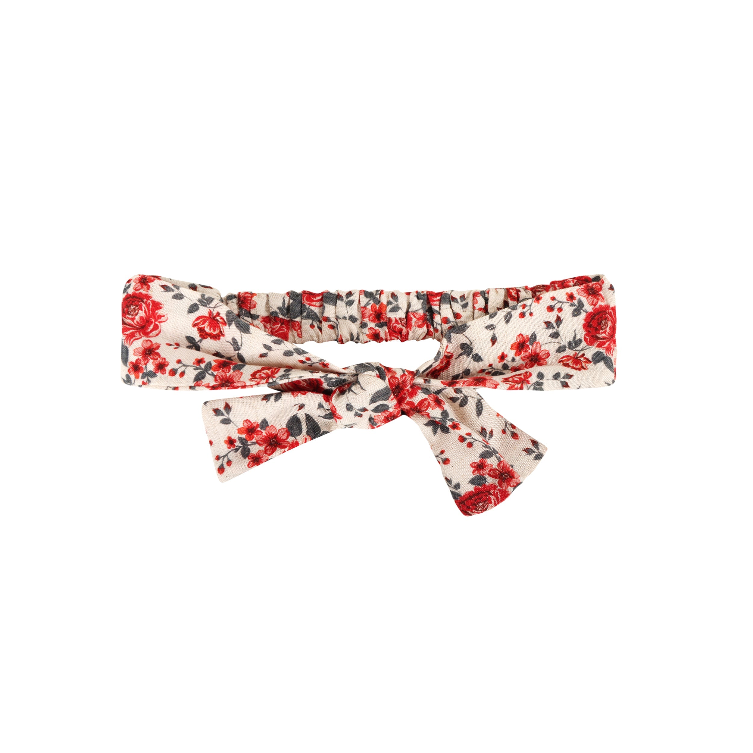 Rosabelle Rose Floral Baby Romper & Headband Set (Linen Blend)