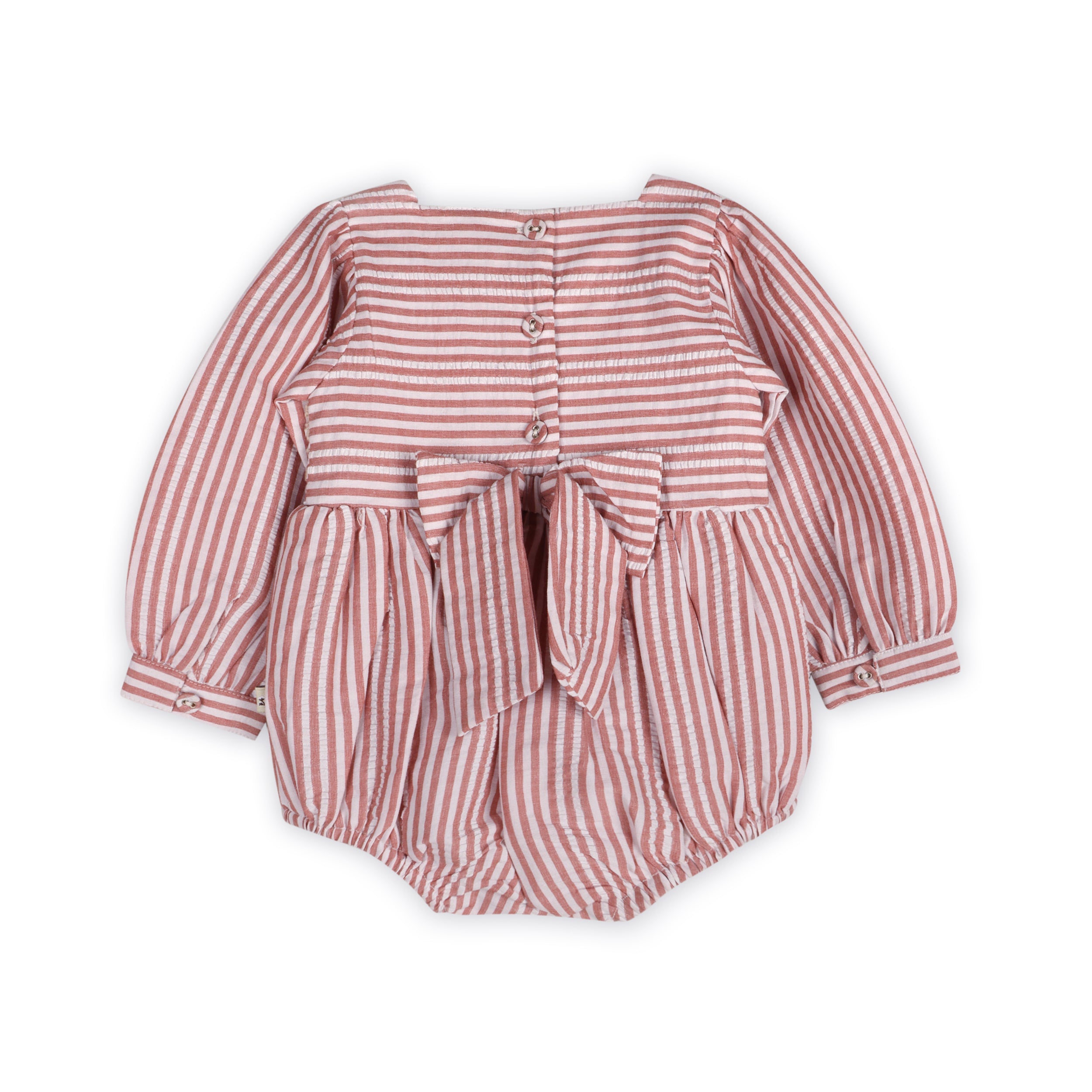 Siena Striped Embroidered Baby Romper & Headband Set (Organic Cotton)