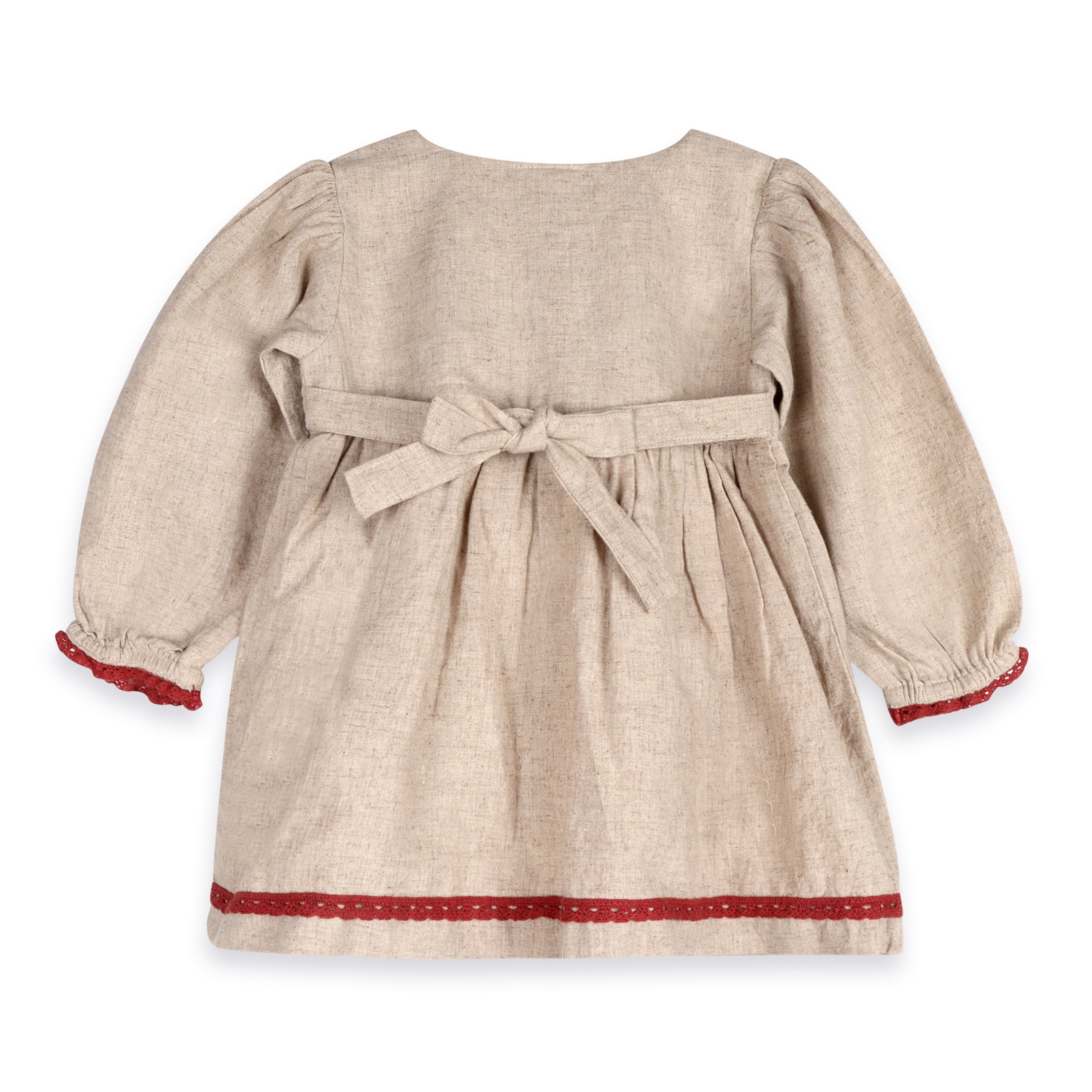 Ravello Linen Embroidered Baby Dress & Bloomer Set (Linen Blend)