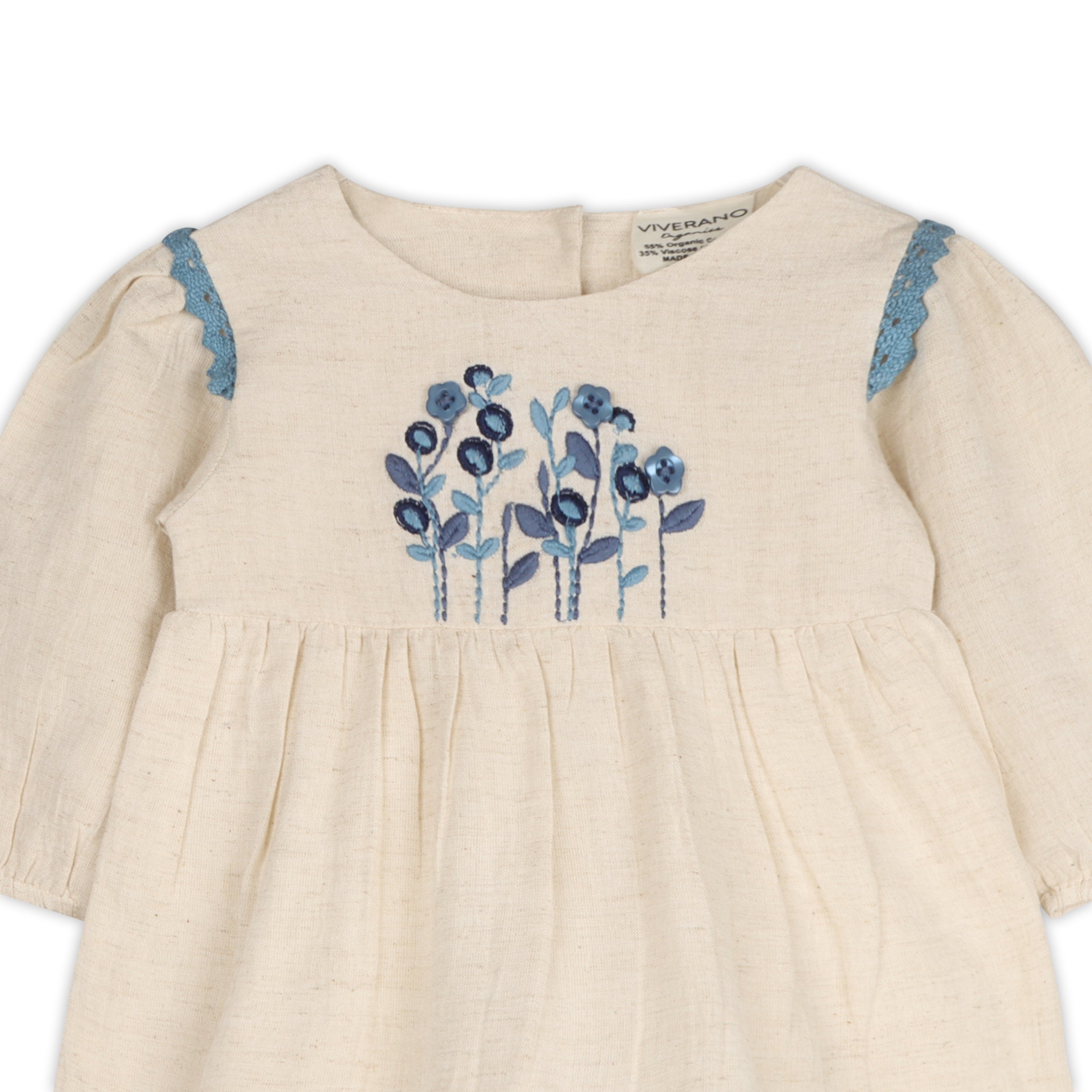 Matera Embroidered Baby Dress & Bloomer Set (Organic Cotton)