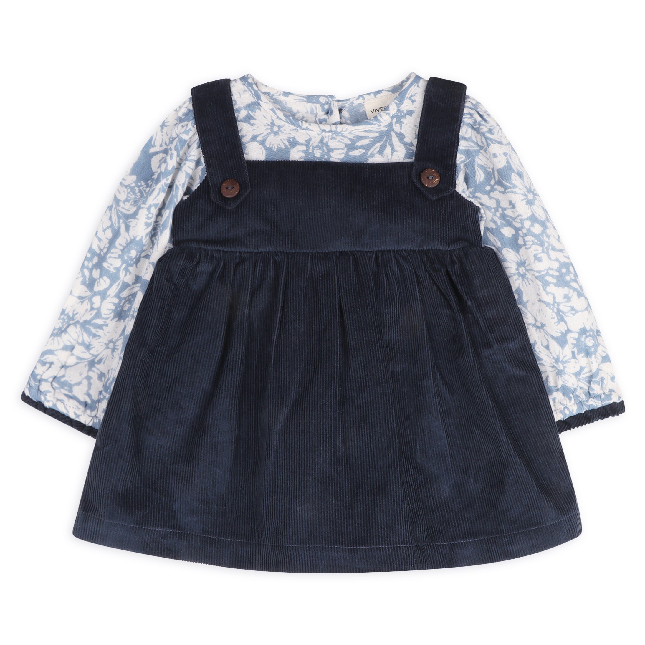 Cassis Pinafore Baby Dress & Bloomer Set (Organic Cotton)