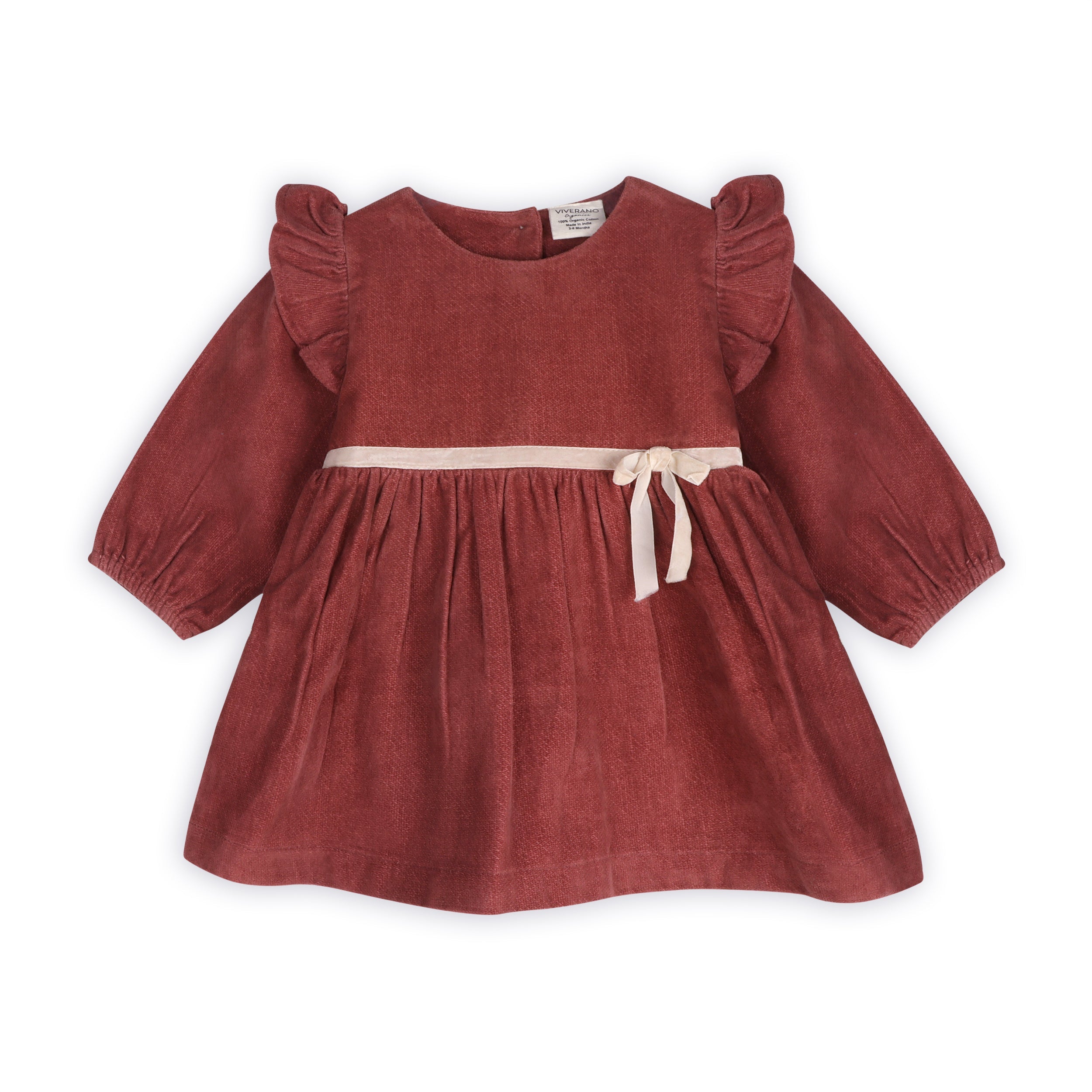 Amber Velvet Baby Dress & Bloomer Set (Organic Cotton)