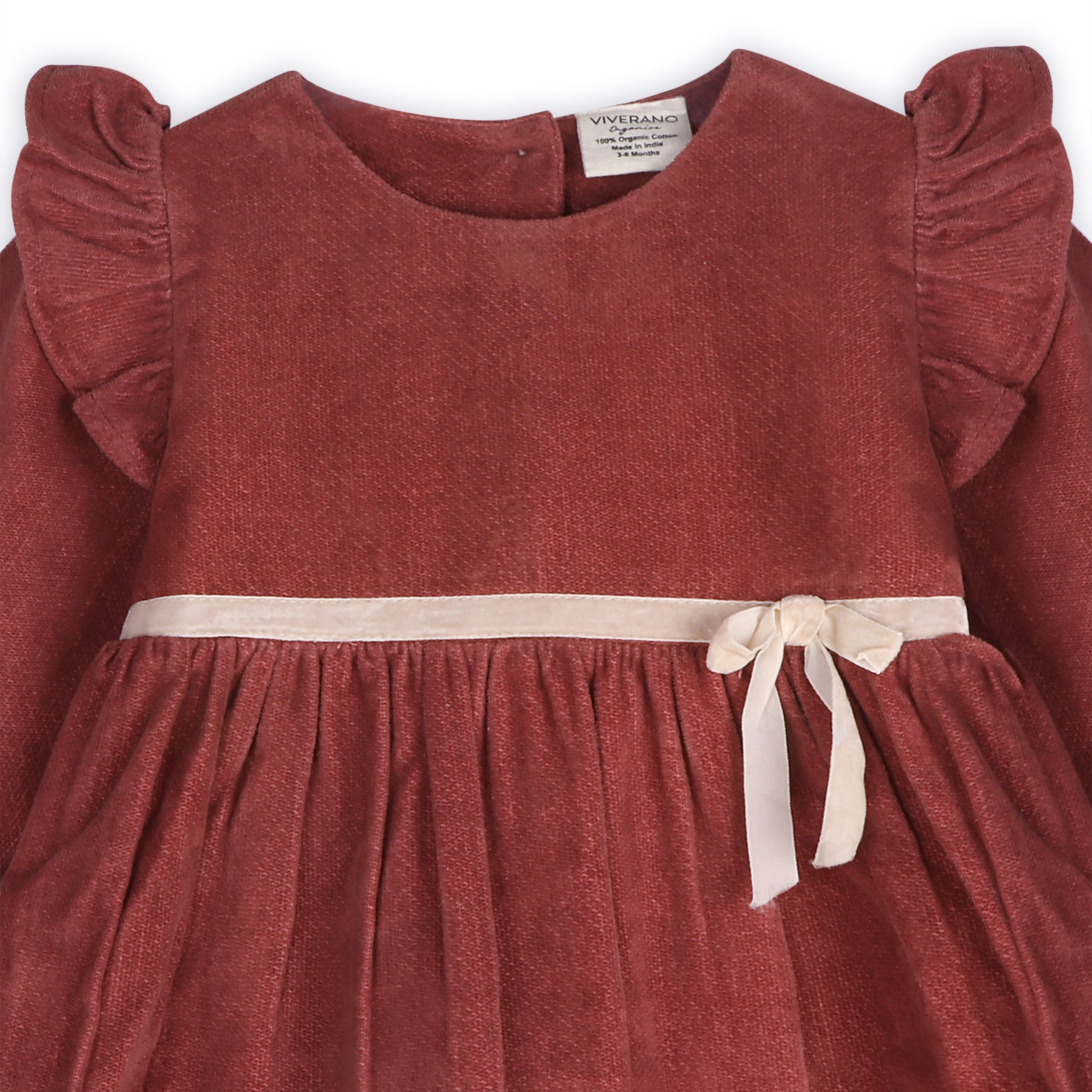 Amber Velvet Baby Dress & Bloomer Set (Organic Cotton)