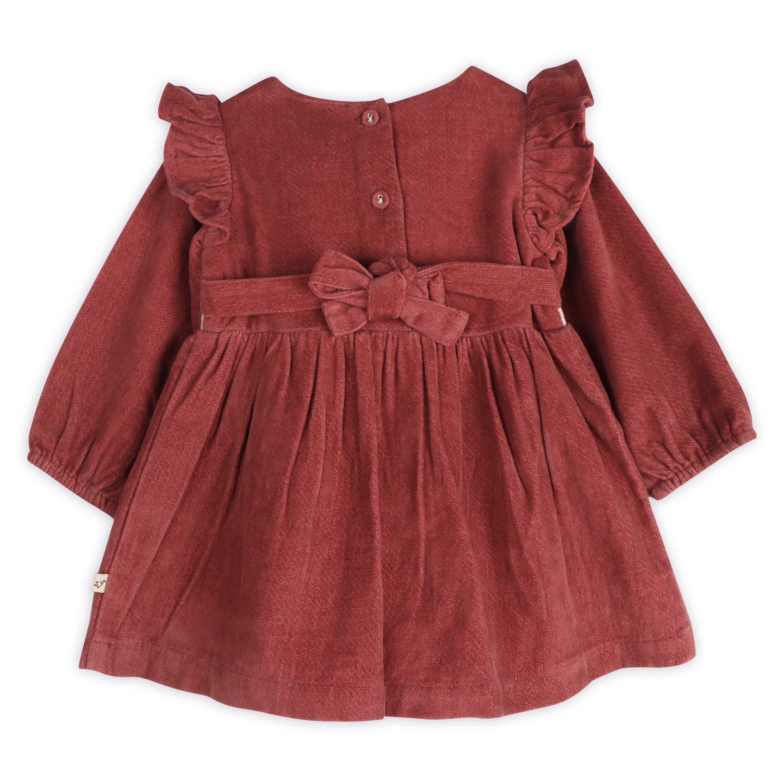 Amber Velvet Baby Dress & Bloomer Set (Organic Cotton)