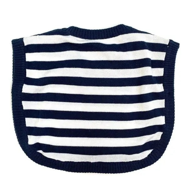 Venice Navy Stripe Baby Beach Knit Poncho Pullover (Organic)