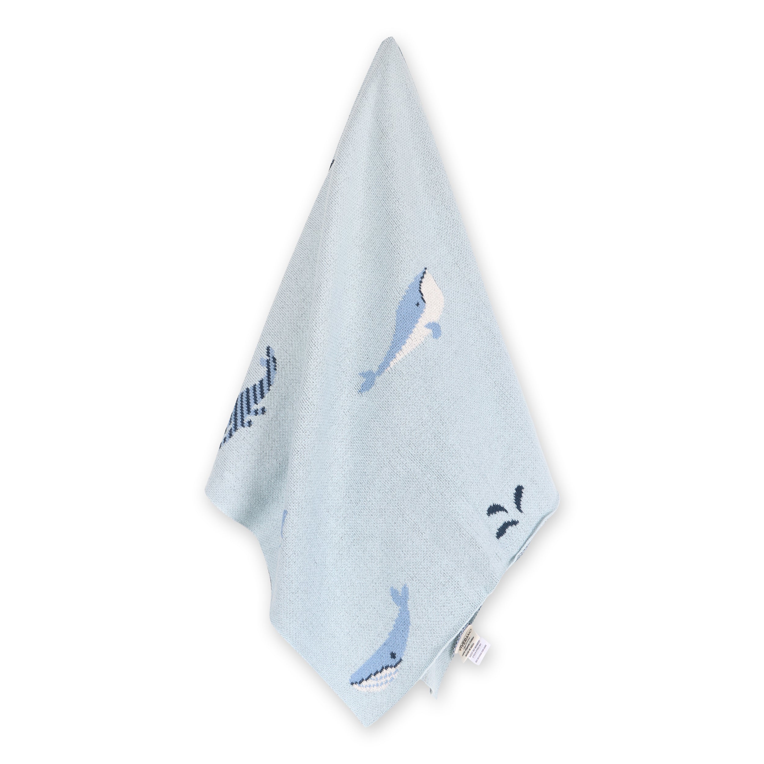 Whales - Jacquard Sweater Knit Baby Blankets (Organic Cotton)