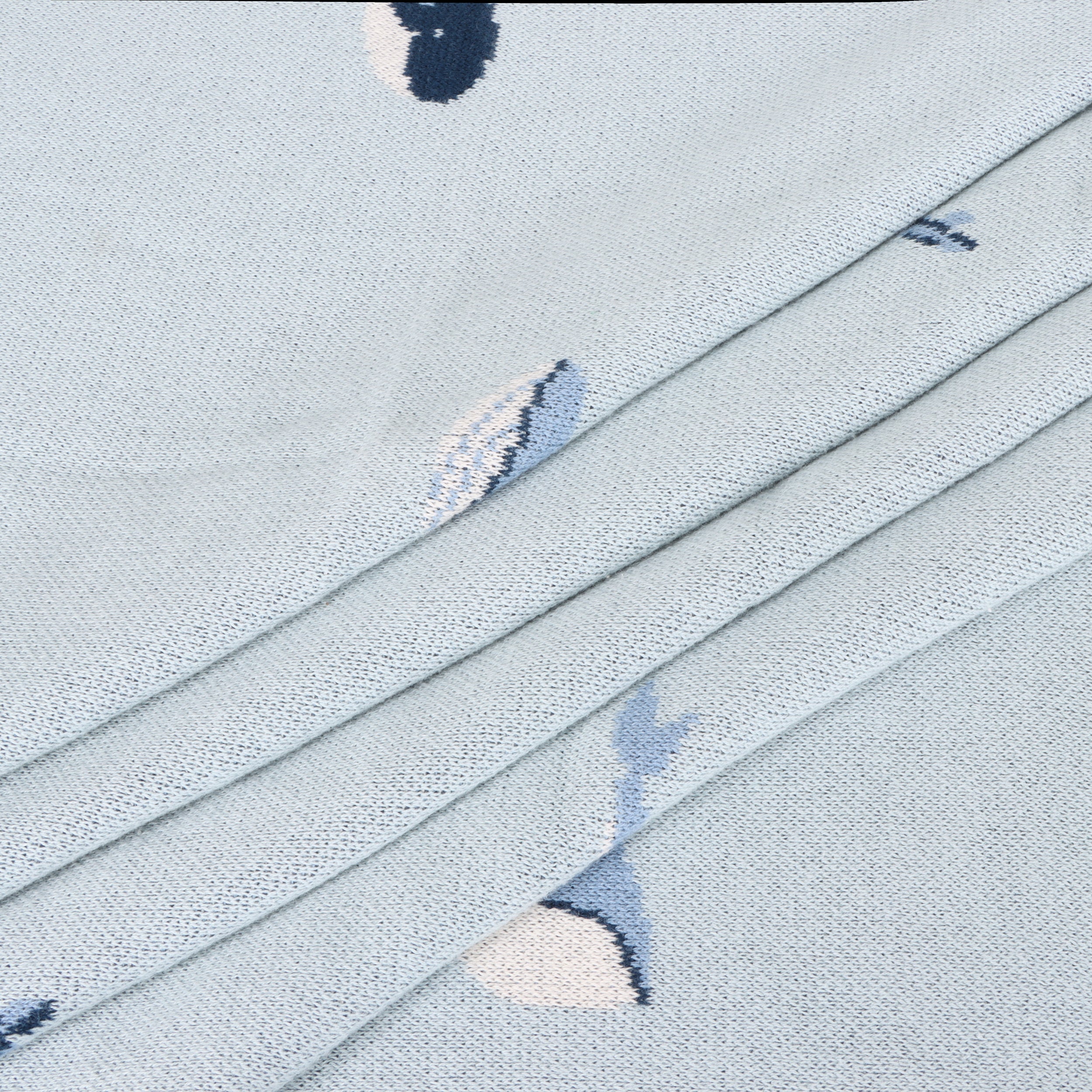 Whales - Jacquard Sweater Knit Baby Blankets (Organic Cotton)