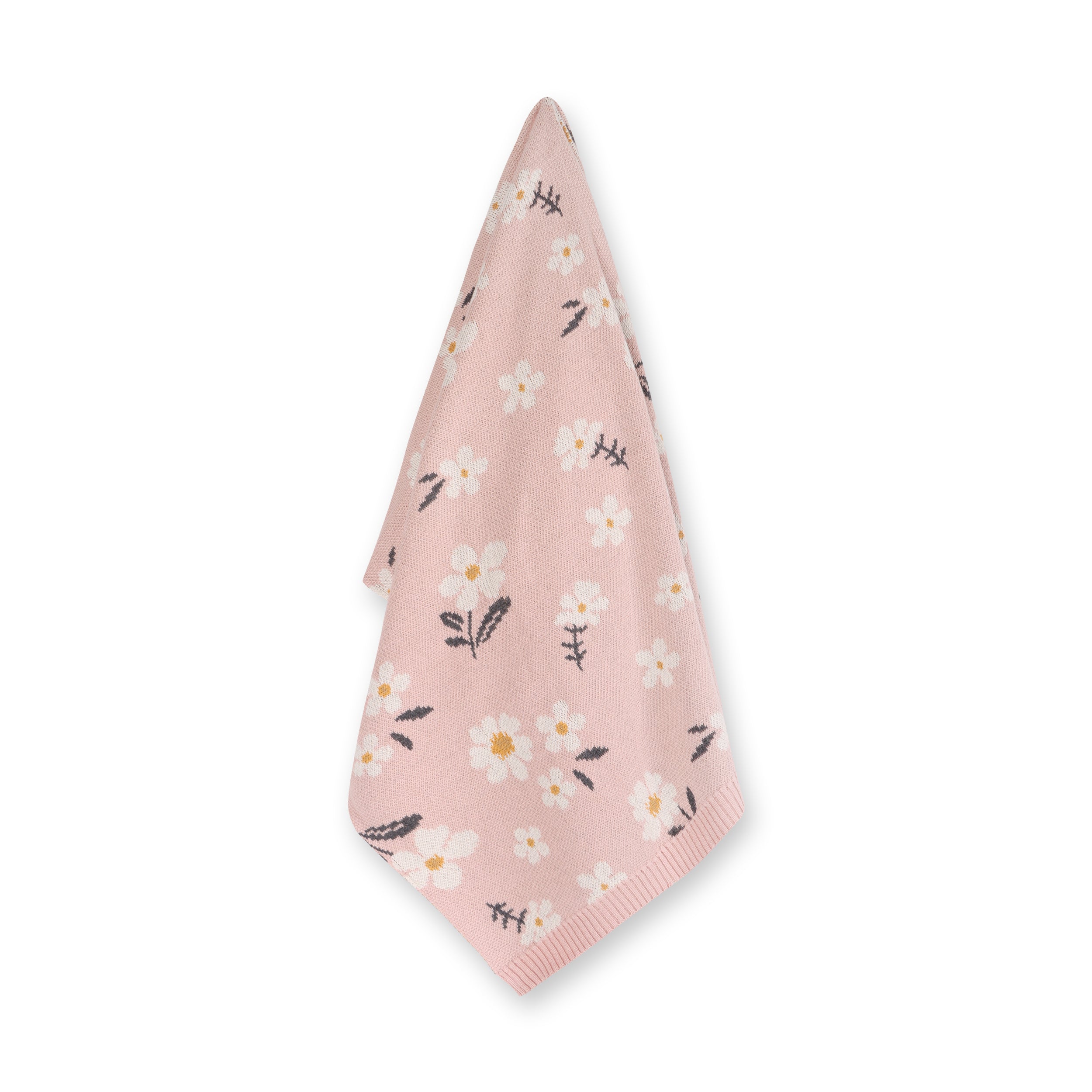 Daisy Floral - Organic Cotton Jacquard Sweater Knit Baby Blanket