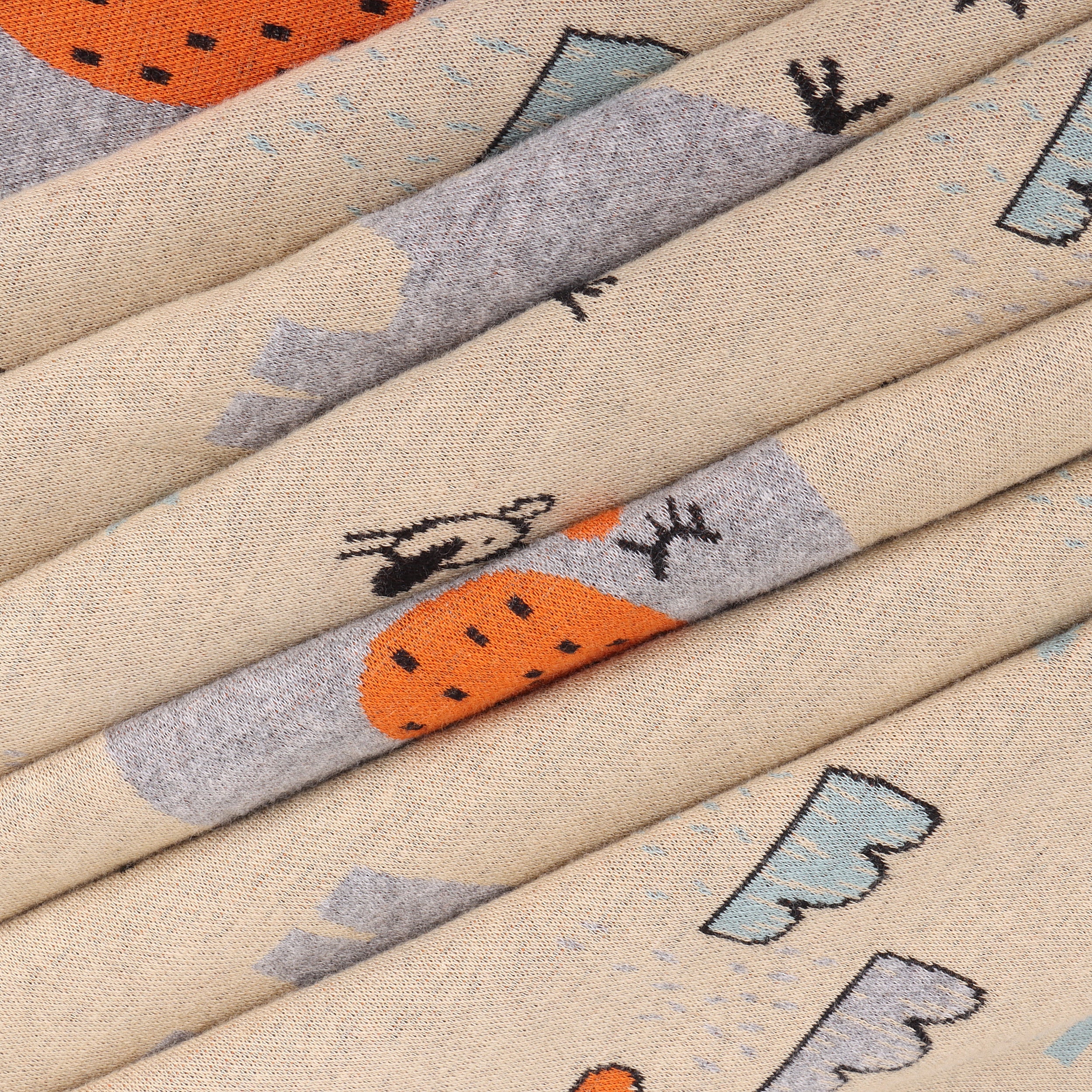 Elephant Safari Cozy Sherpa Jacquard Knit Baby Blanket (Organic)