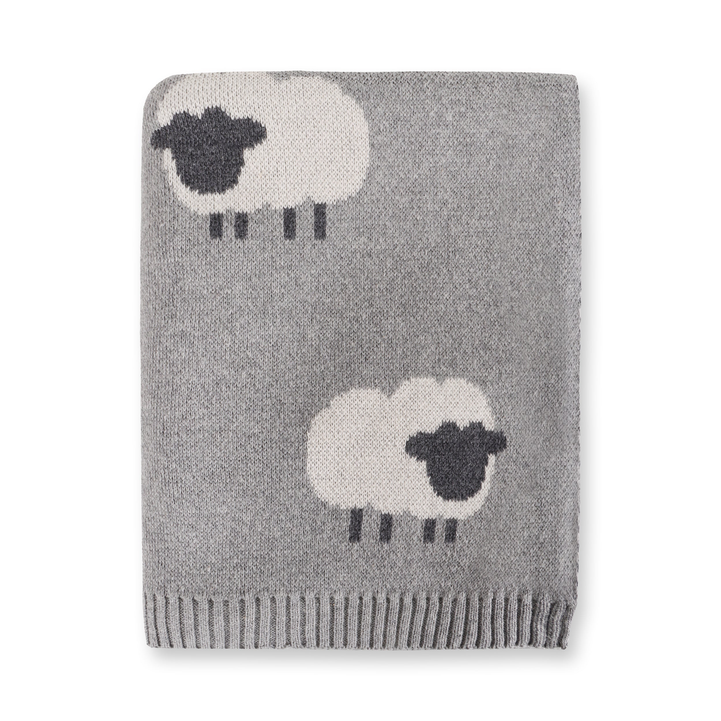 Wooly Sheep 3D - Organic Cotton Jacquard Knit Baby Blanket