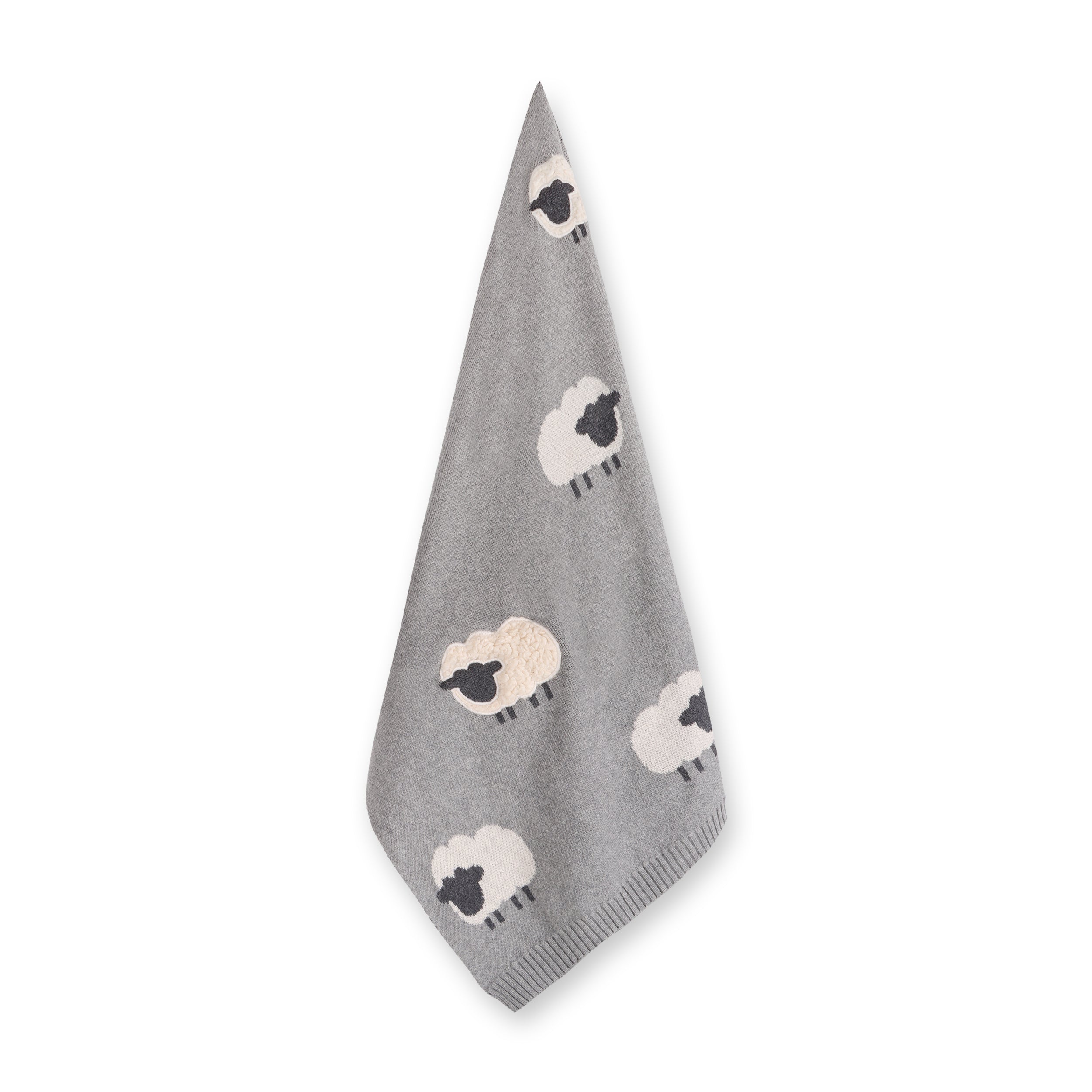Wooly Sheep 3D - Organic Cotton Jacquard Knit Baby Blanket