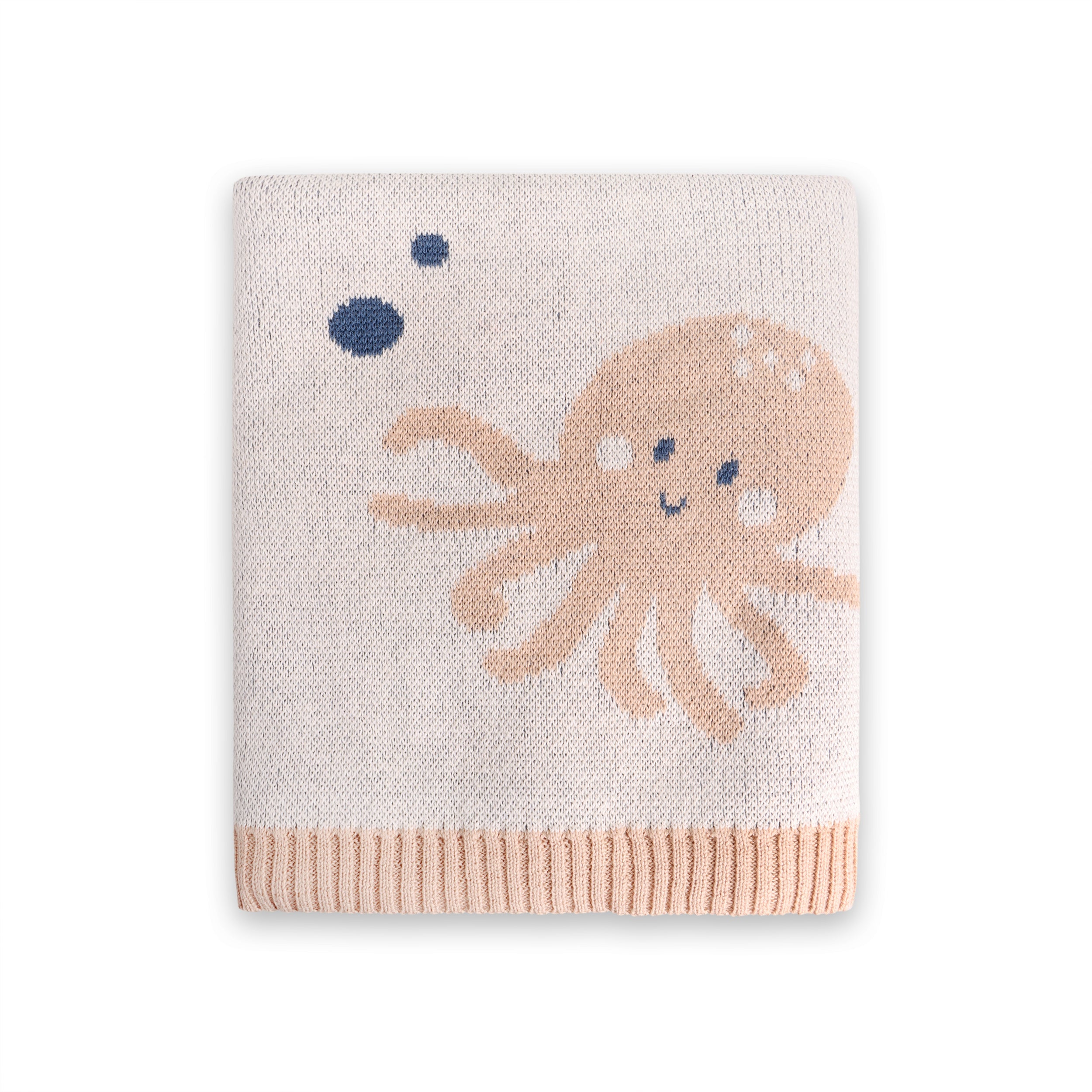 Octopus & Whale - Jacquard Sweater Knit Baby Blankets (Organic Cotton)