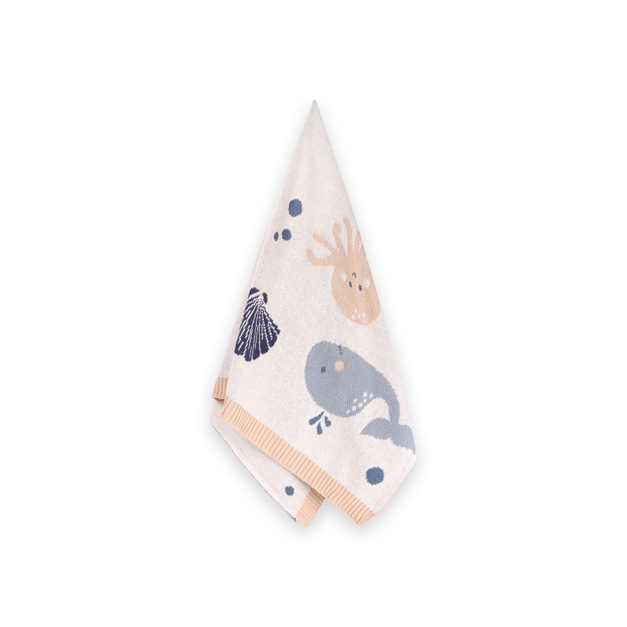 Octopus & Whale - Jacquard Sweater Knit Baby Blankets (Organic Cotton)