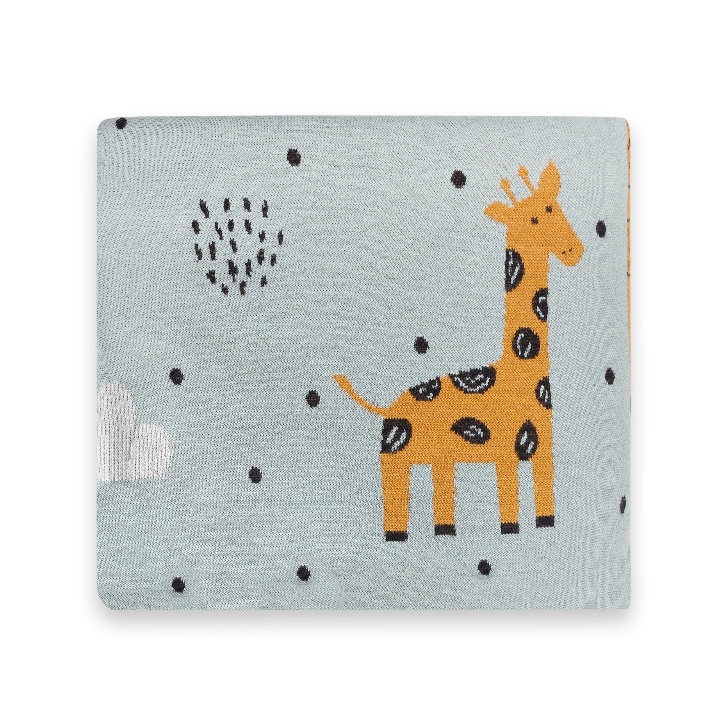 Giraffe Safari Cozy Sherpa Knit Baby Blanket (Organic)