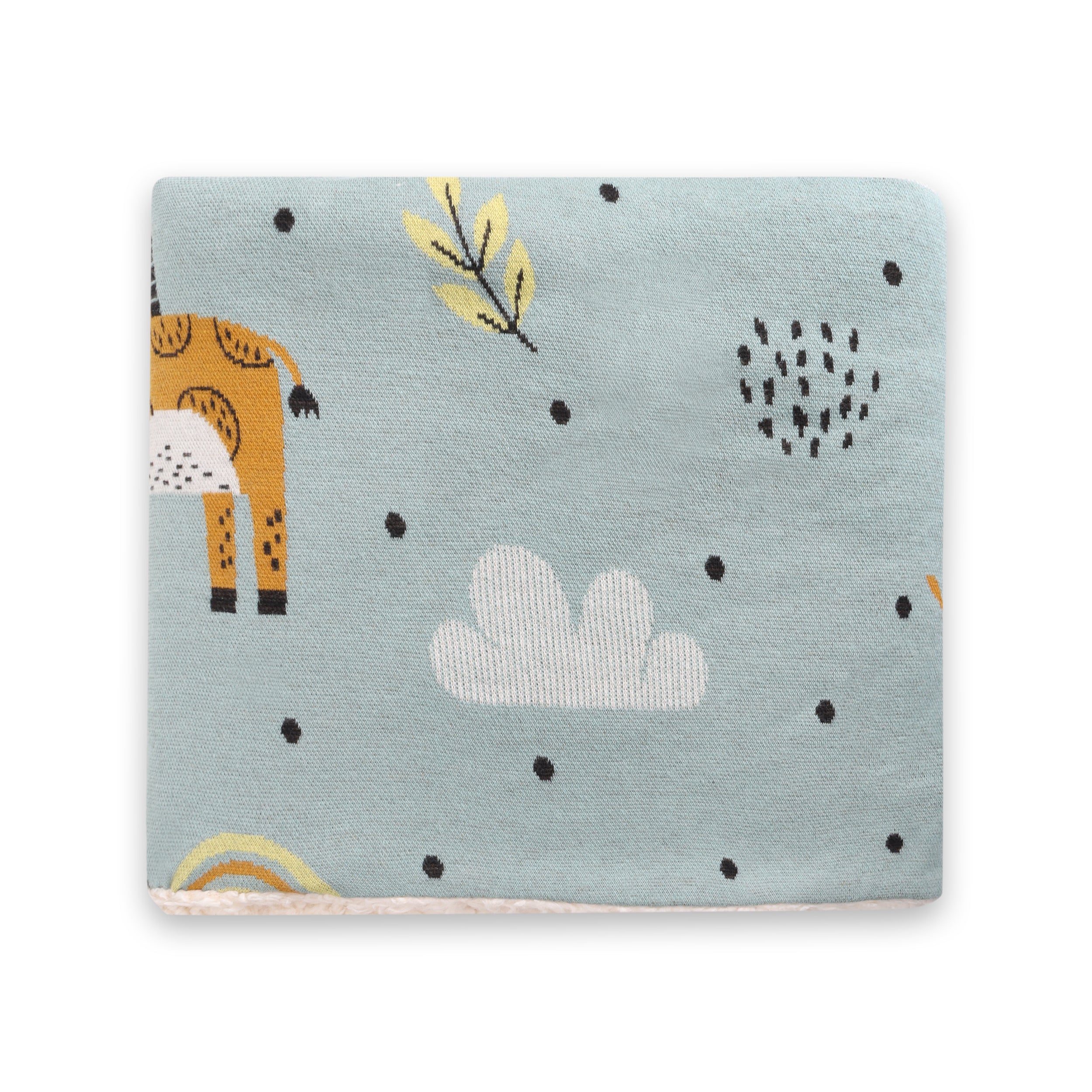 Giraffe Safari Cozy Sherpa Knit Baby Blanket (Organic)